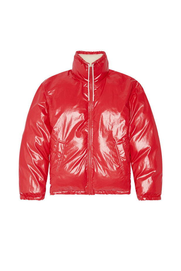 Oversized reversible logo puffer jacket