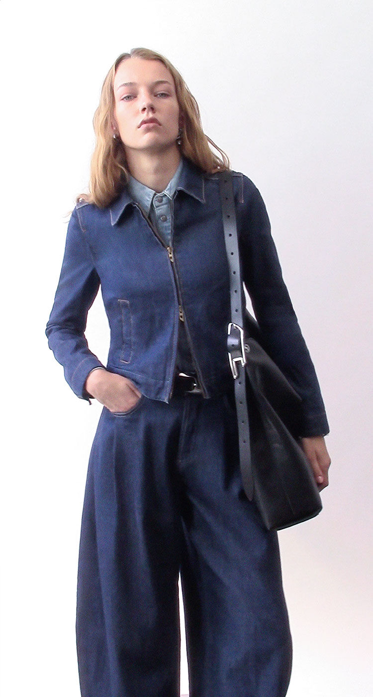 D-Line Slouchy Leather Shoulder Bag