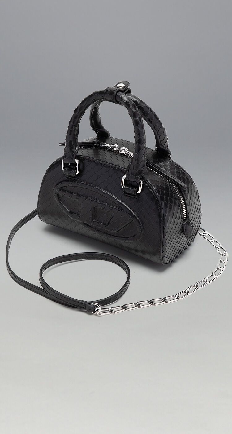 1DR Dome-Bolso bowling mini en piel efecto serpiente