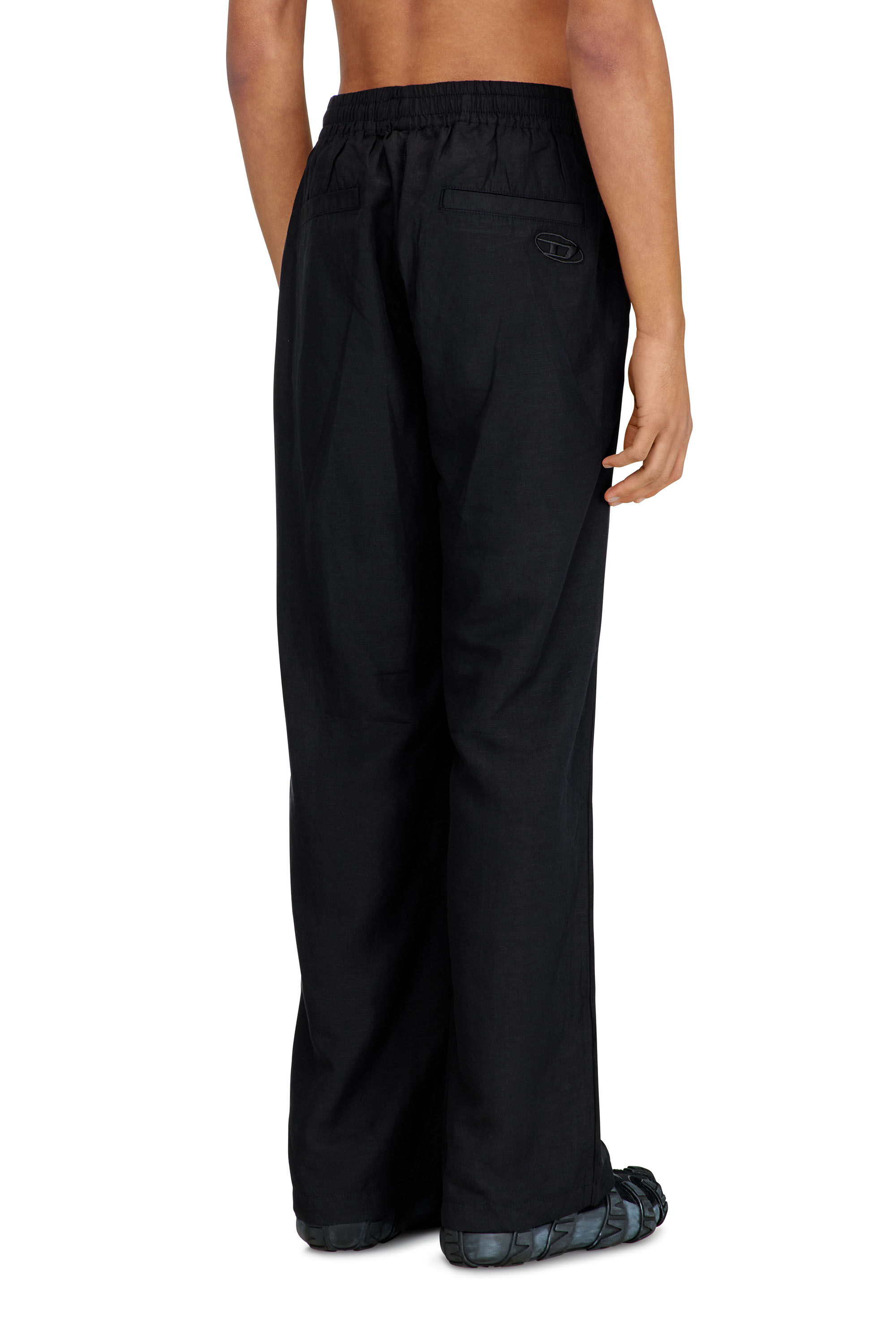 Women's Linen-blend pants | Black | Diesel {{Country}}