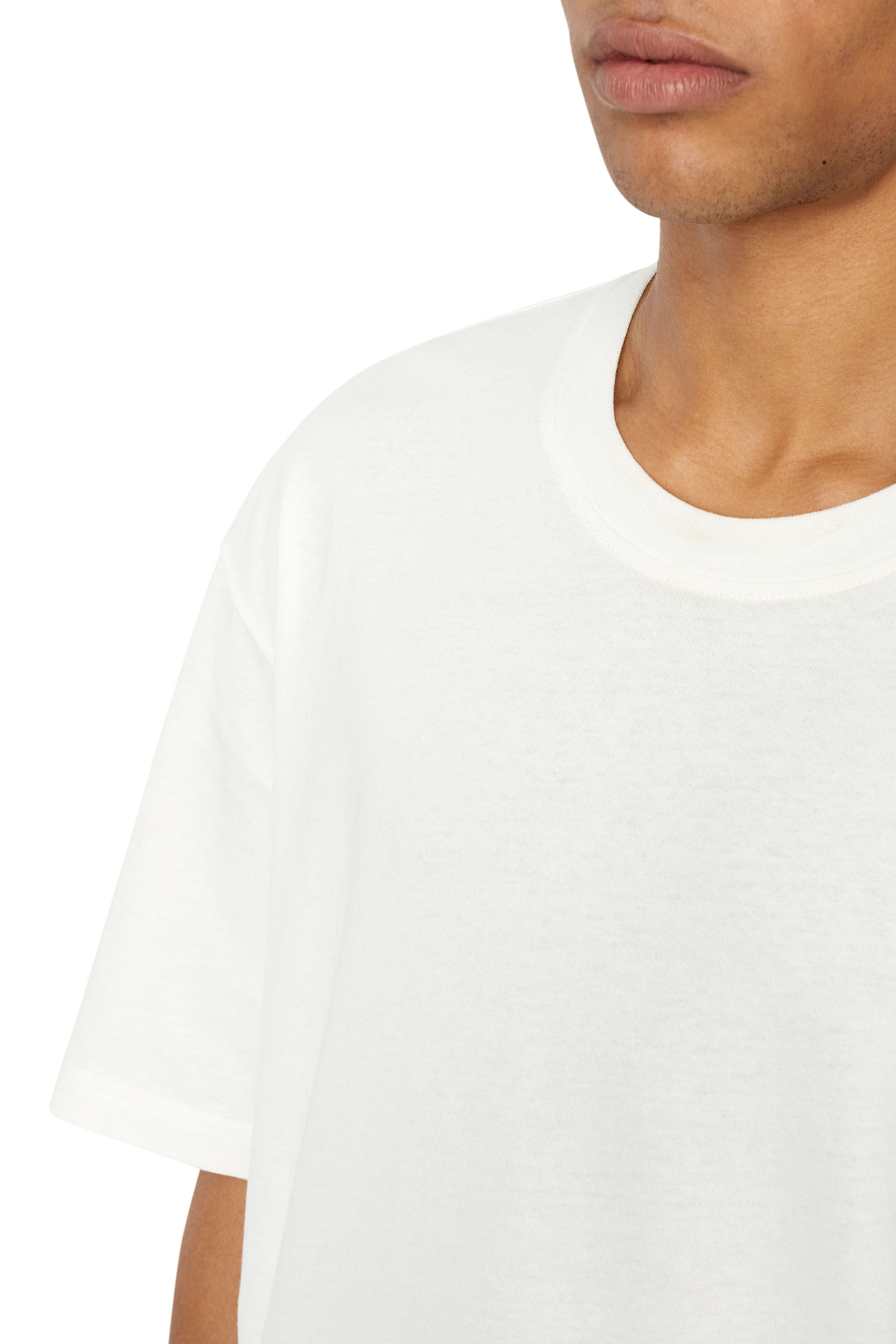 Diesel - T-BOGGY-MEGOVAL, Male's T-shirt with back maxi D logo in White - 4