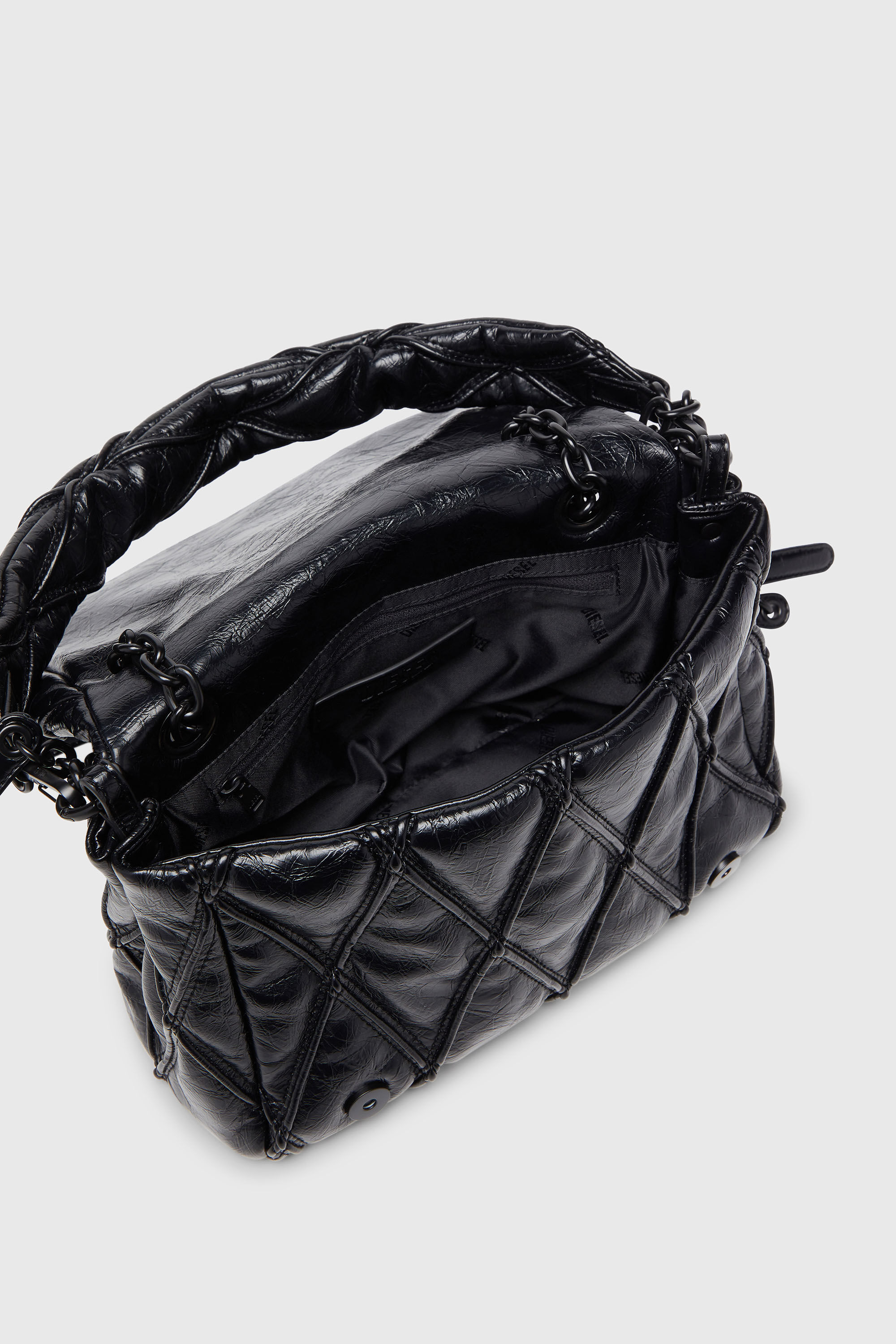 DEAL DESIGN/ディールデザイン ボディバッグ キルティング ブラック Women's Charm-D - Shoulder bag in shiny quilted PU | Black
