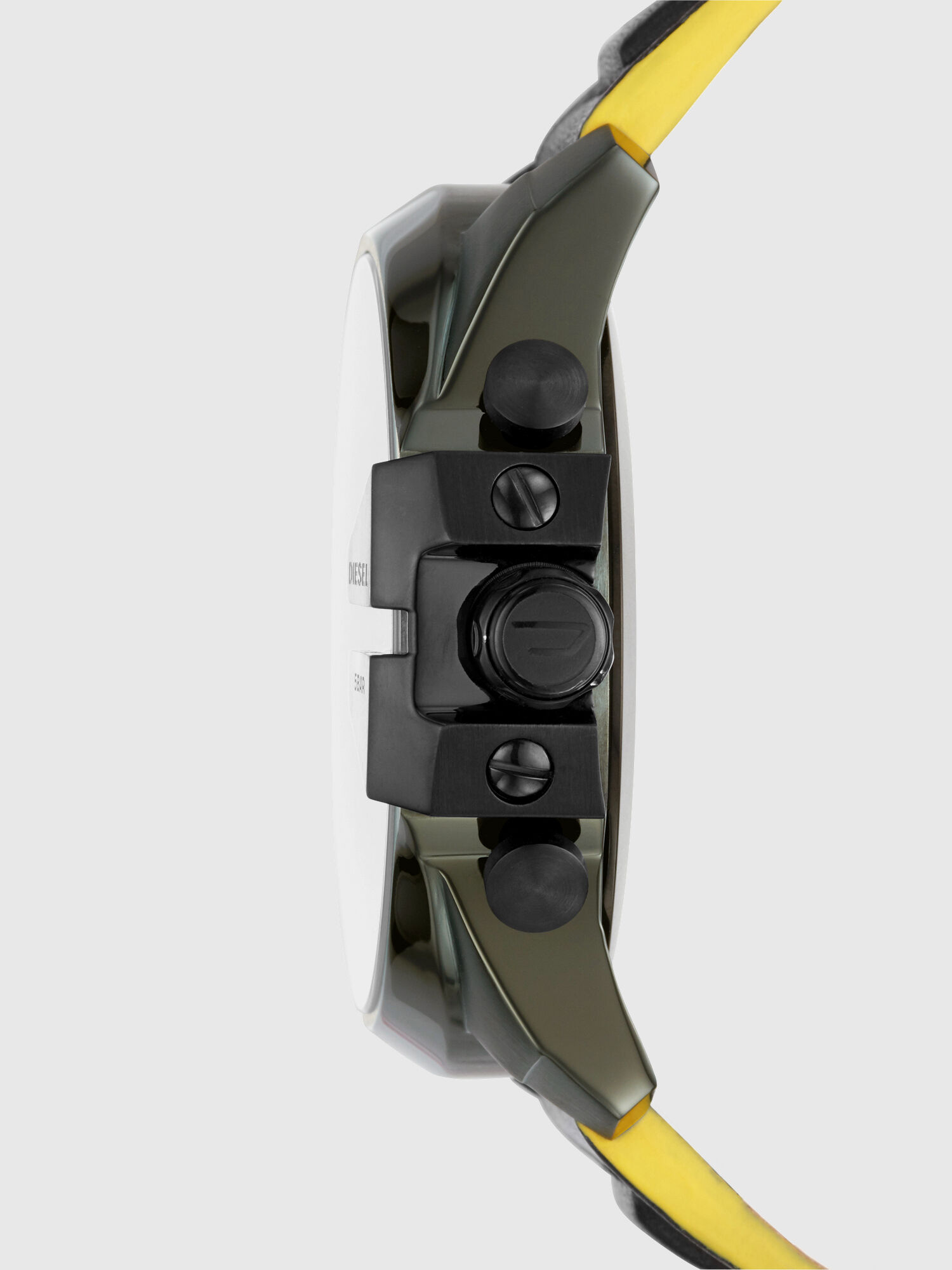 Diesel - DT1012, Male's Mega Chief Hybrid olive case black smartwatch, 48 mm in Black - 5