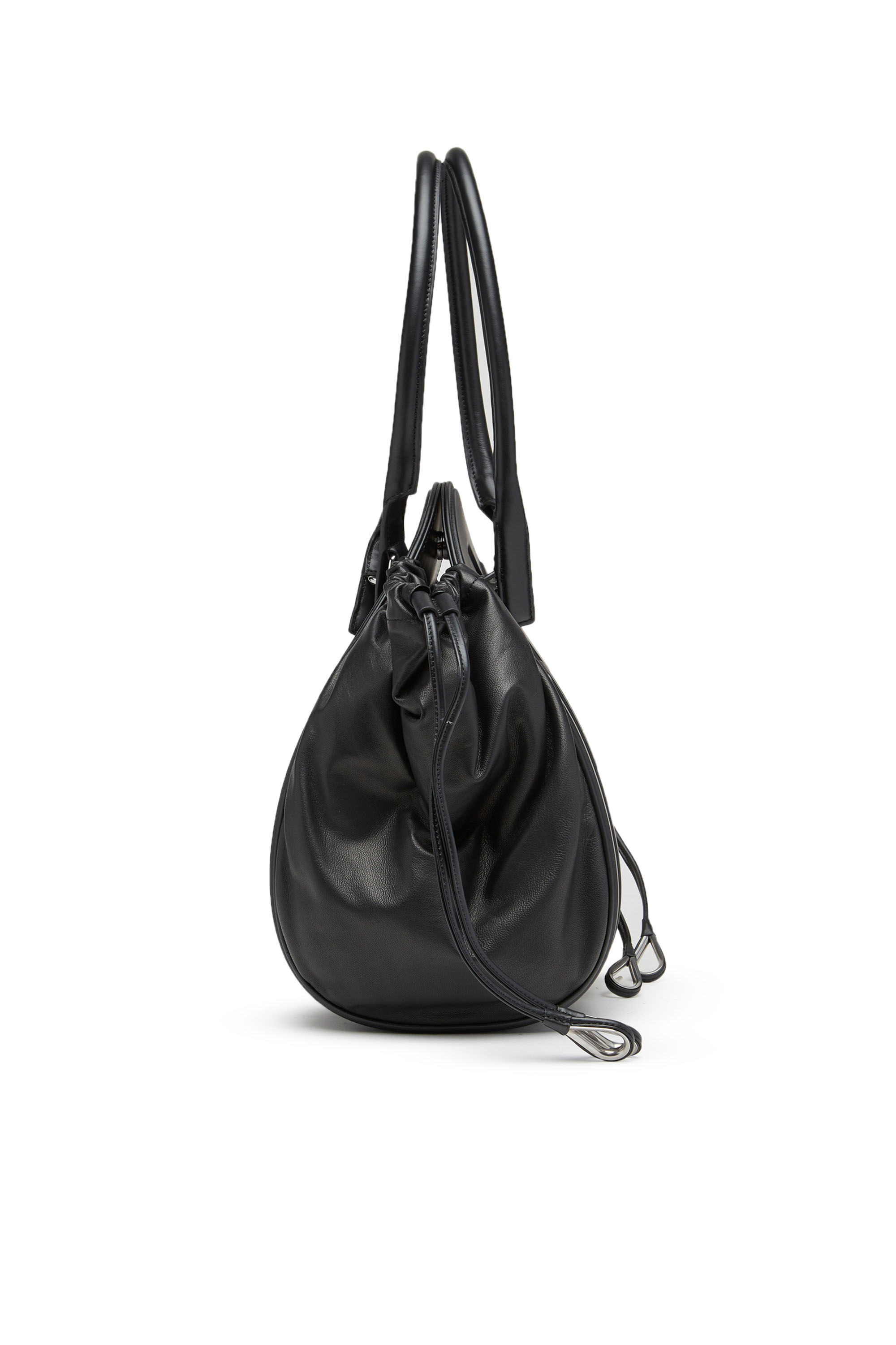 Diesel - 1DR-FOLD M, Female's 1DR-Fold M-Shoulder bag with maxi embossed logo in Black - 4