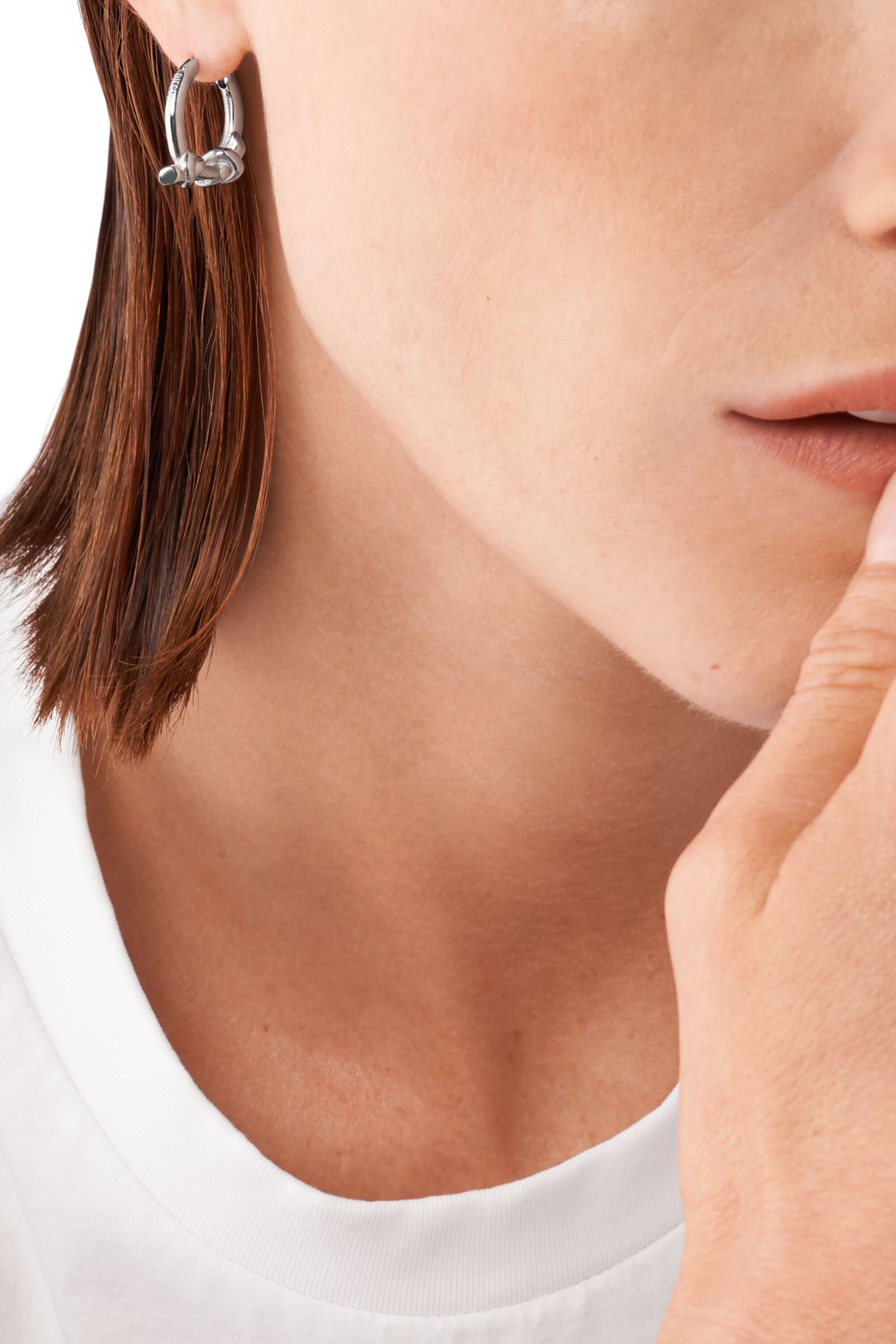 Diesel - DX1447, Pendiente de aro con forma de nudo de acero inoxidable Unisex in Plateado - 3