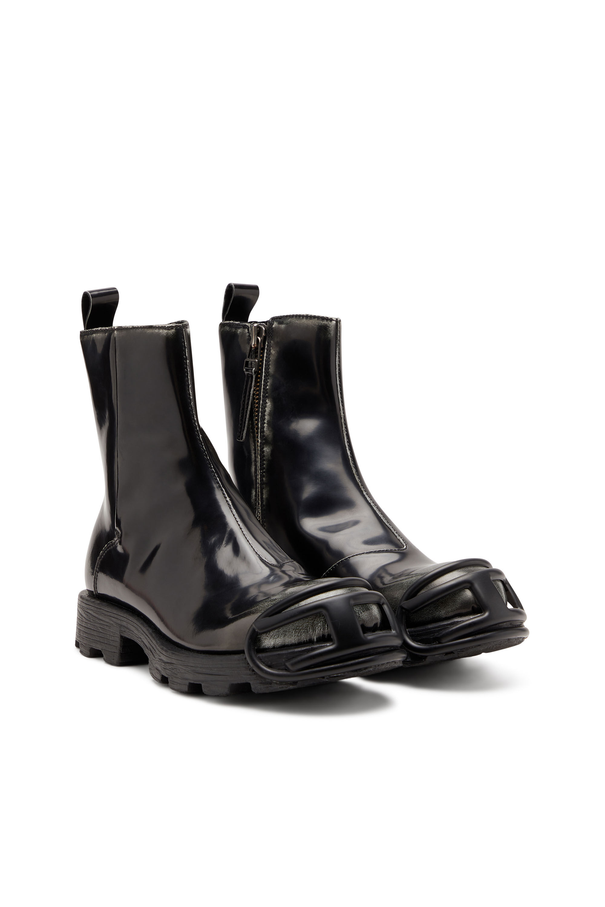 DIESEL D-HAMMER BT ZIP D BOOTS BLACK ブーツ Men's D-Hammer - Leather boots with zipper | Black | Diesel
