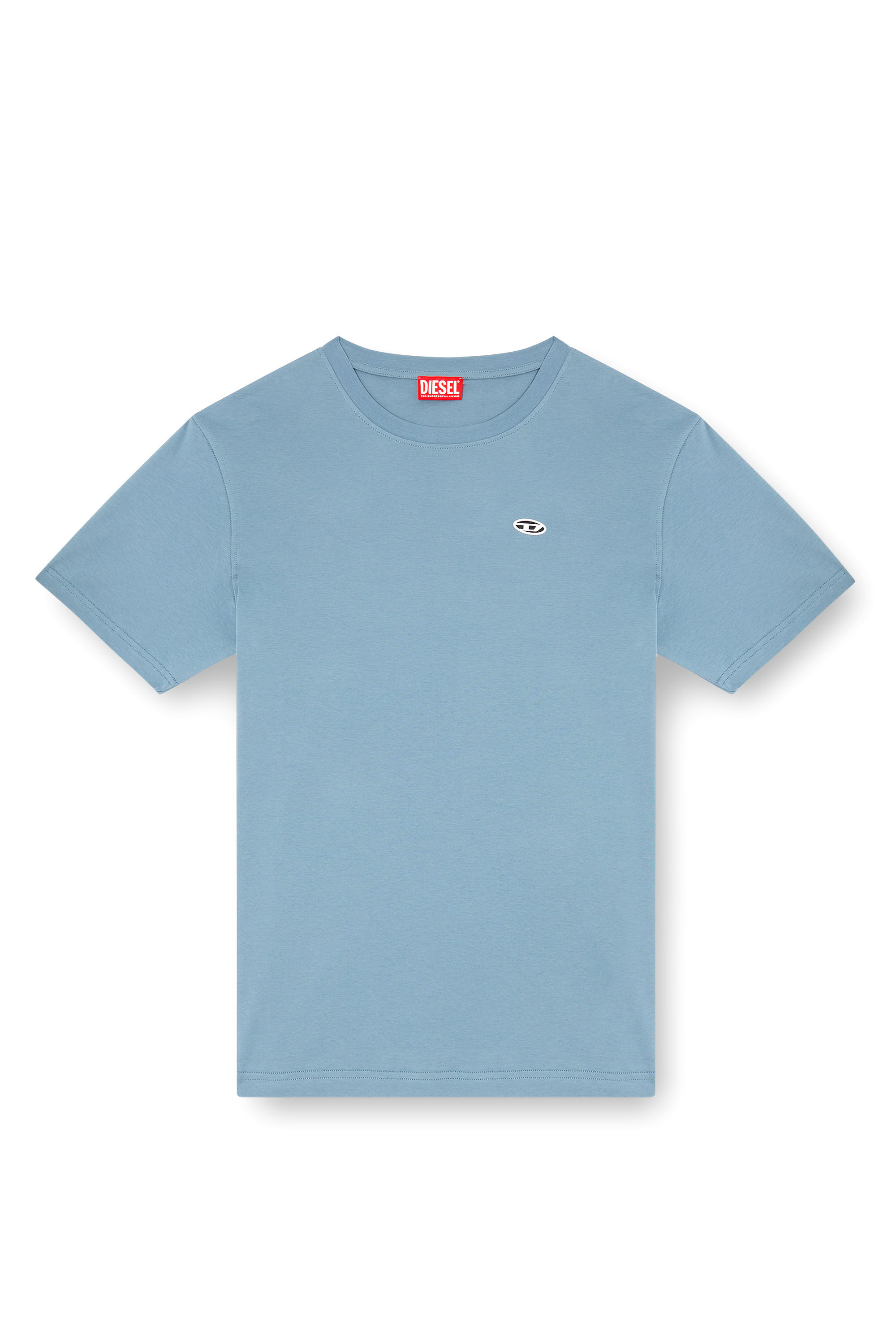 Diesel - T-ADJUST-DOVAL-PJ, Male's T-shirt with Oval D patch in Light Blue - 2