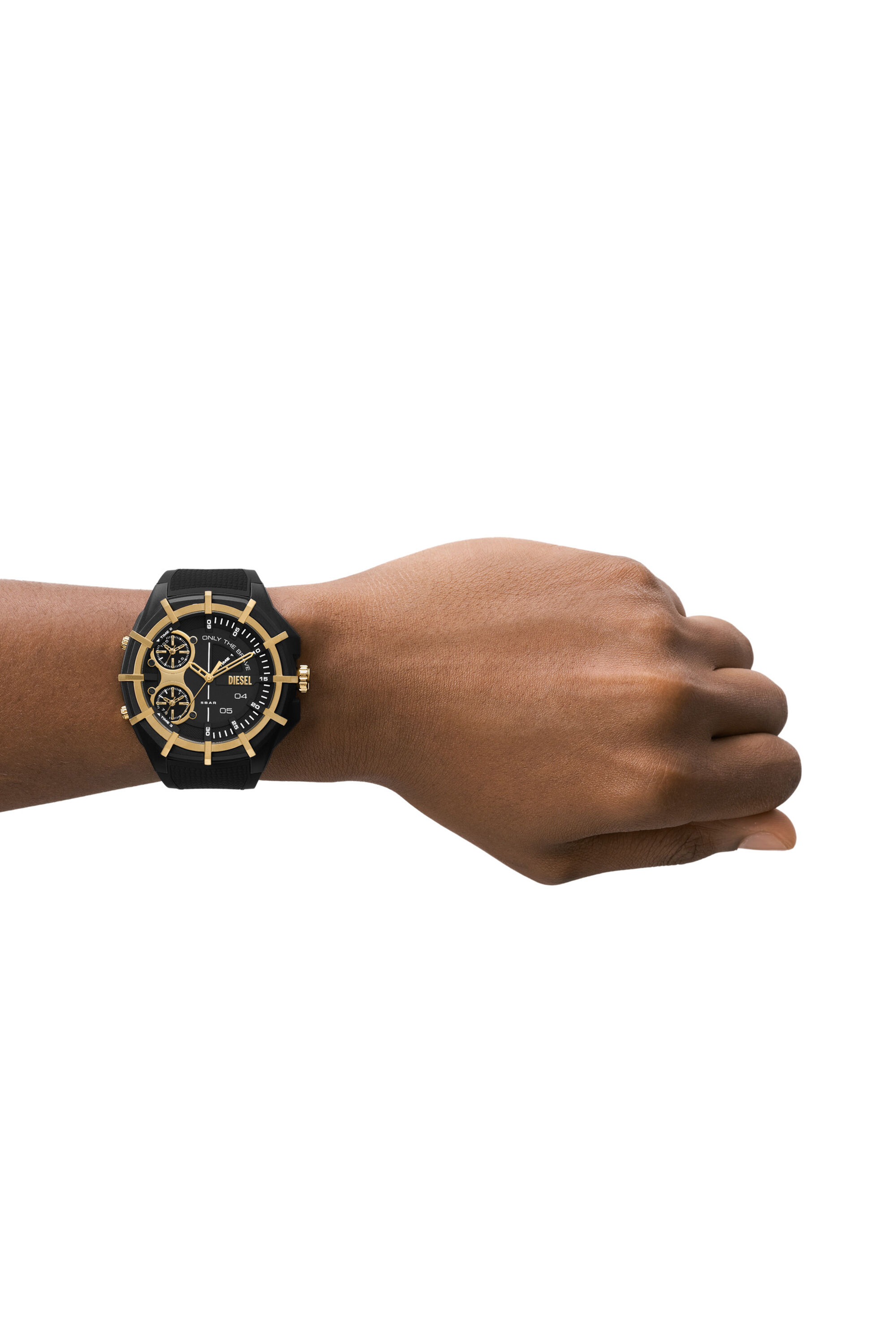 Diesel - DZ1987, Male's Framed three-hand black silicone watch in Black - 4