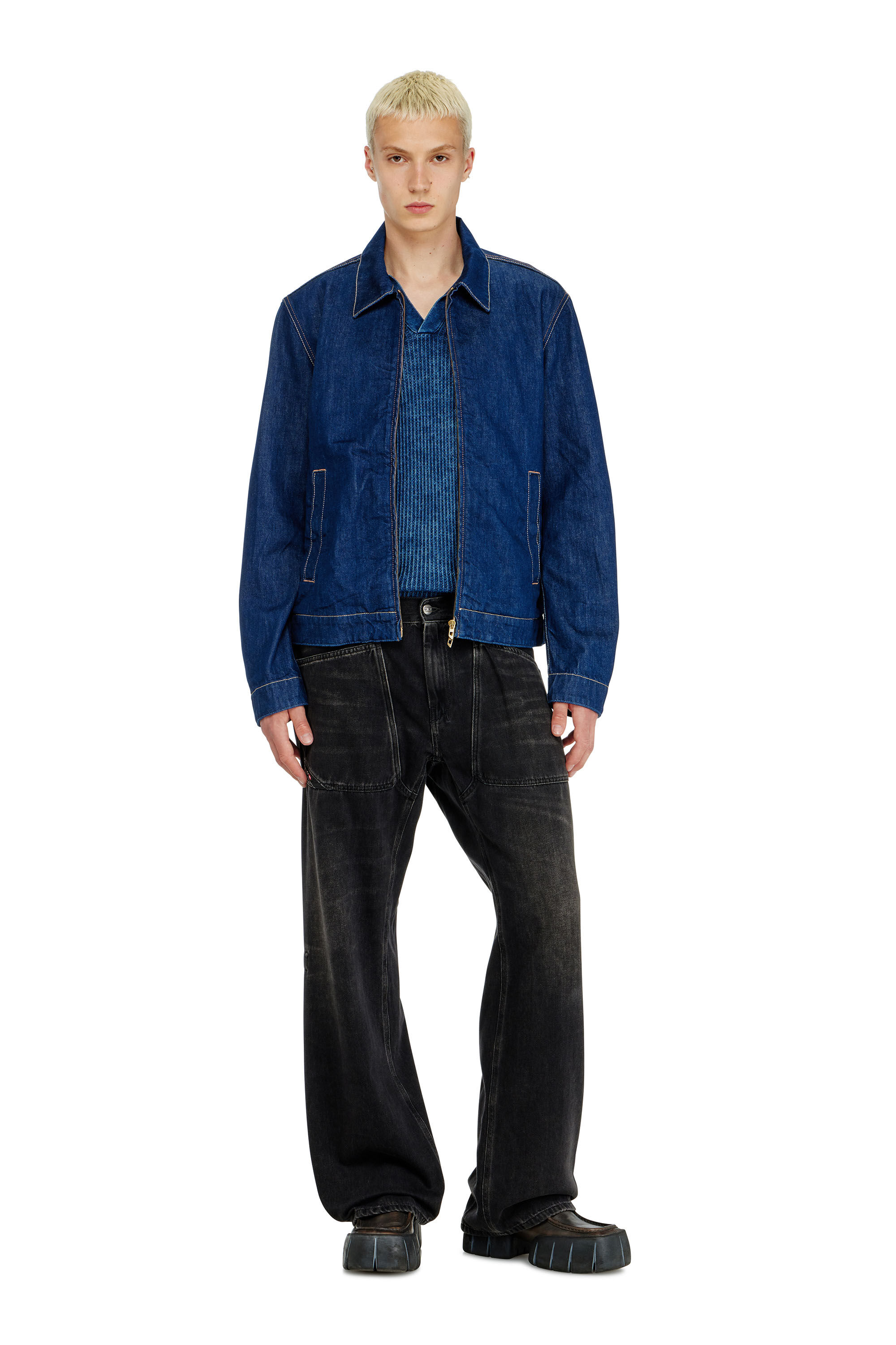 Men's Relaxed Jeans | Black/Dark grey | Diesel D-Zeta