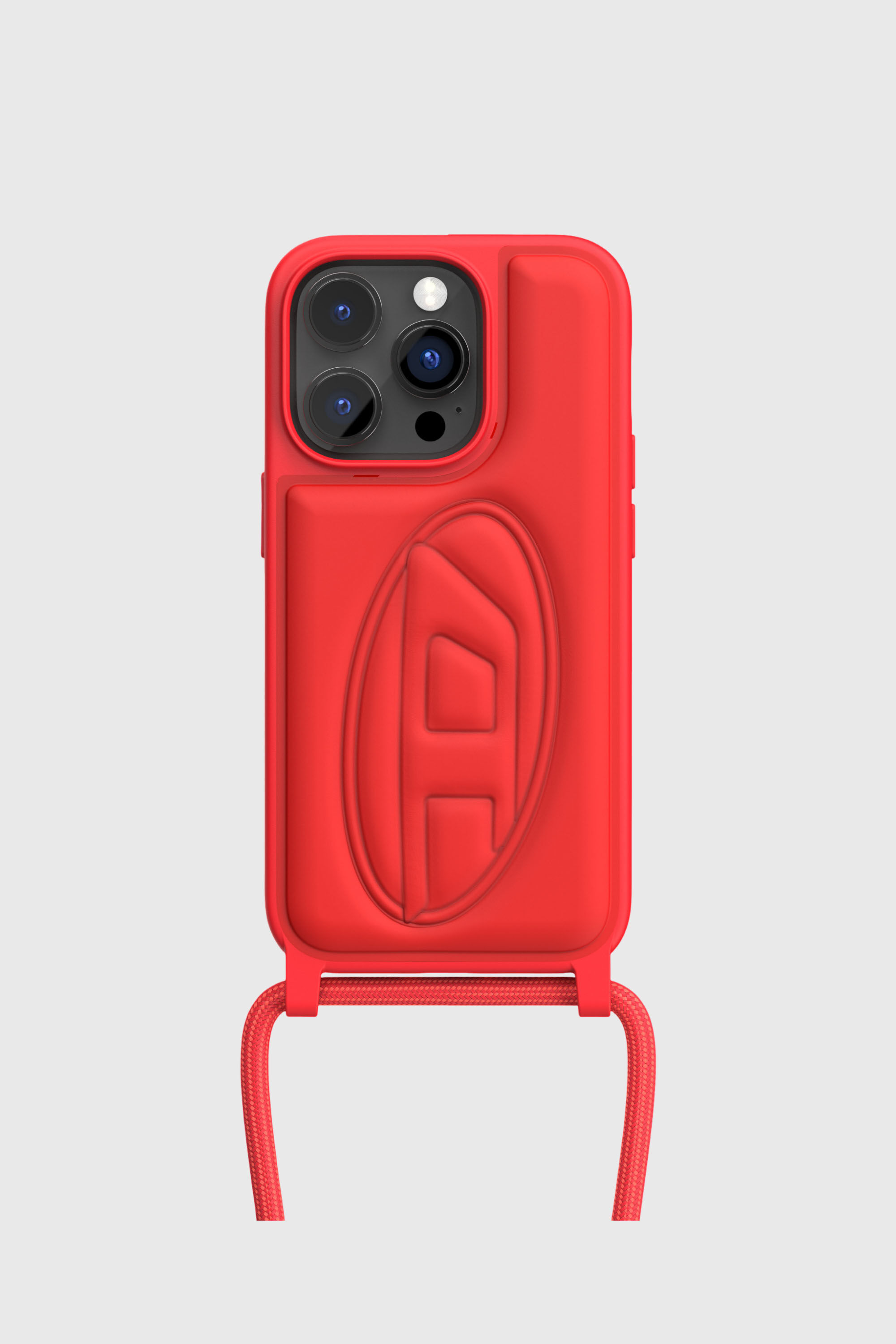 Diesel - 50279 NECKLACE CASE, Funda colgante oval Dpor iPhone 14 Pro Unisex in Rojo - 1