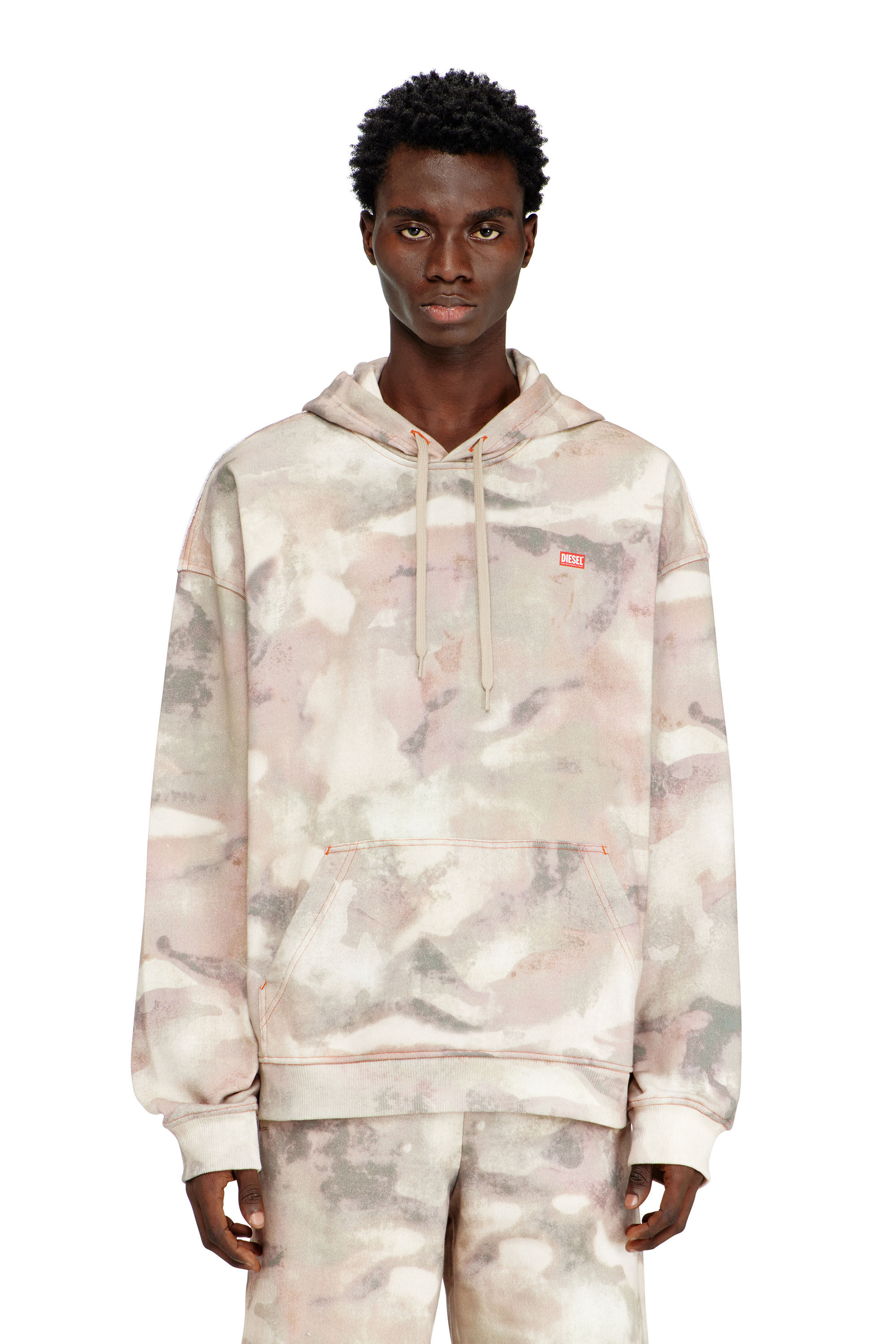 Men's Hoodie in camouflage-print organic cotton | Multicolor