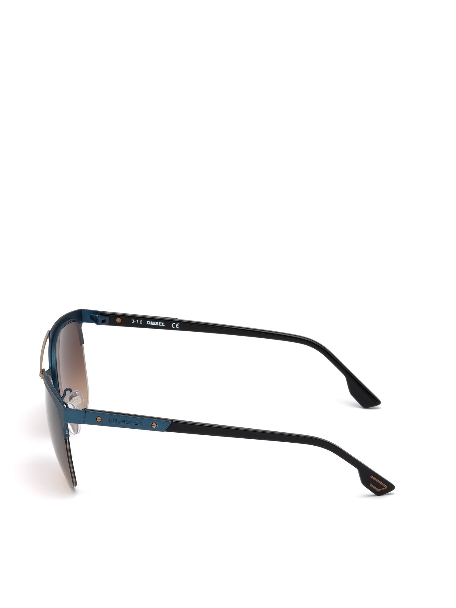 Diesel - DL0215, Gafas cuadradas de doble puente de metal Hombre in Azul marino - 3