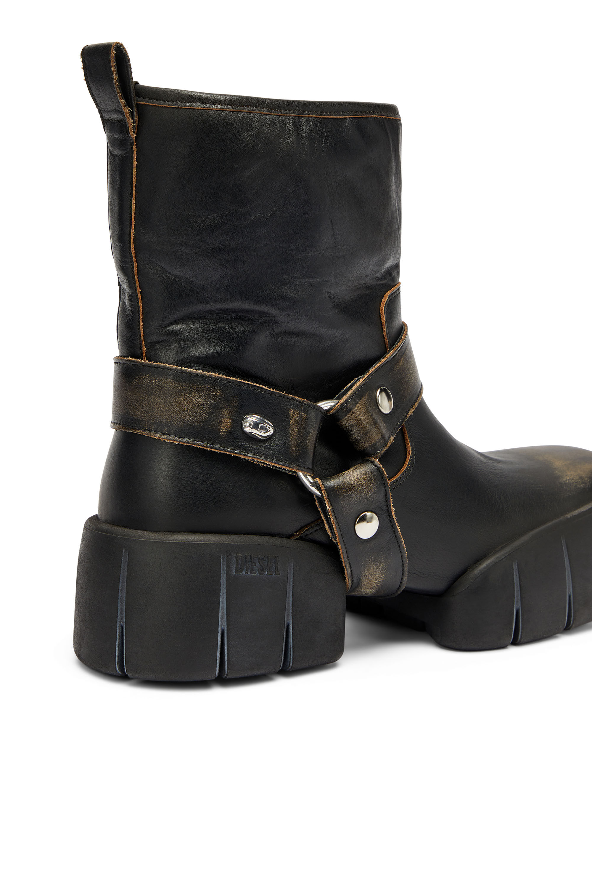 Diesel - D-TEX TU, D-Tex - Bottes biker en cuir effet vieilli Homme in ToBeDefined - 4