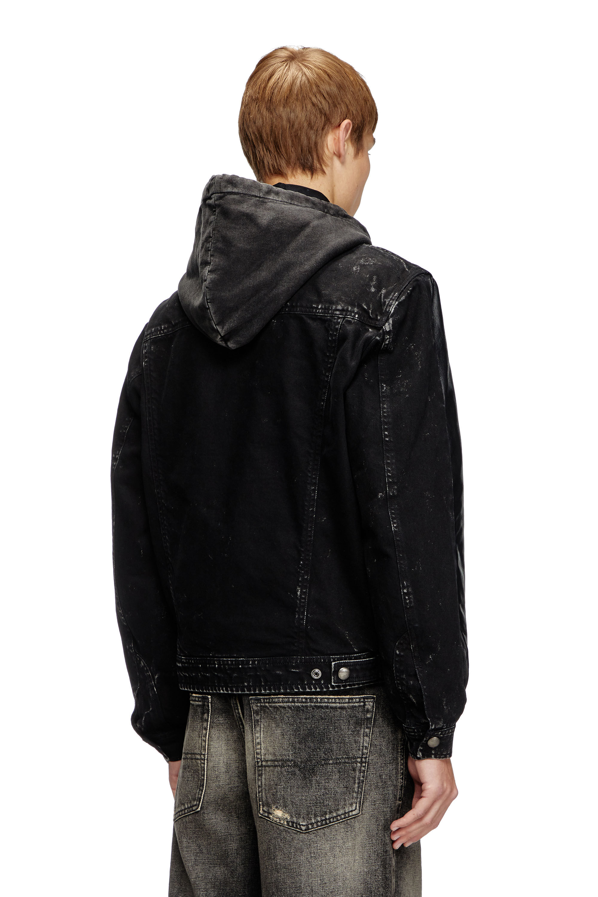 ジャケット・アウター 00s japanese label leather hoodie jacket 00s japanese label mouton leather coat