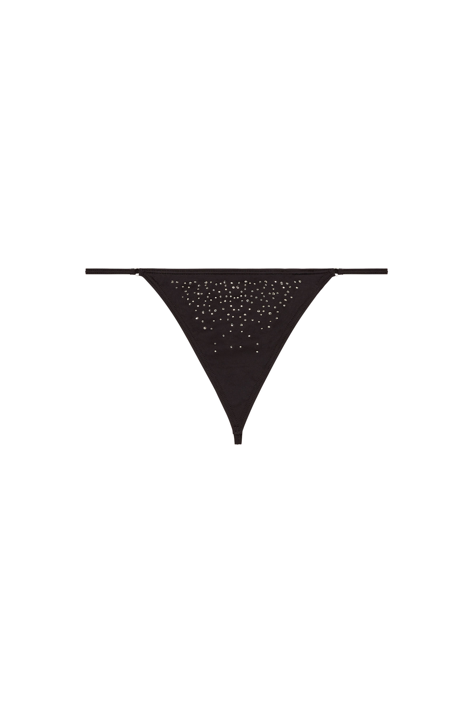 Women's Microfibre thong with crystals | Black | Diesel