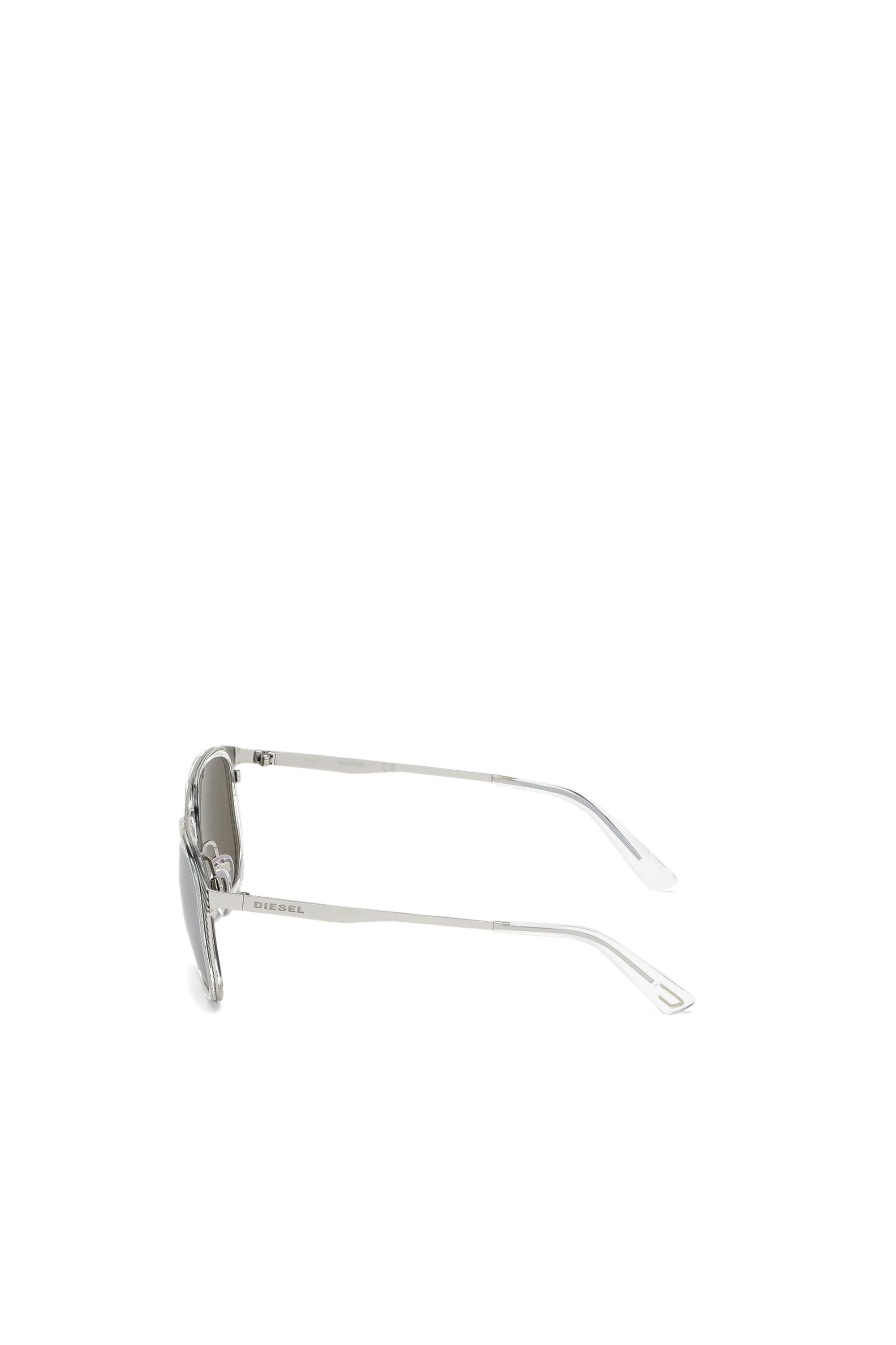 Diesel - DL0294, Male's Navigator sunglasses in metal and acetate in White/Black - 4