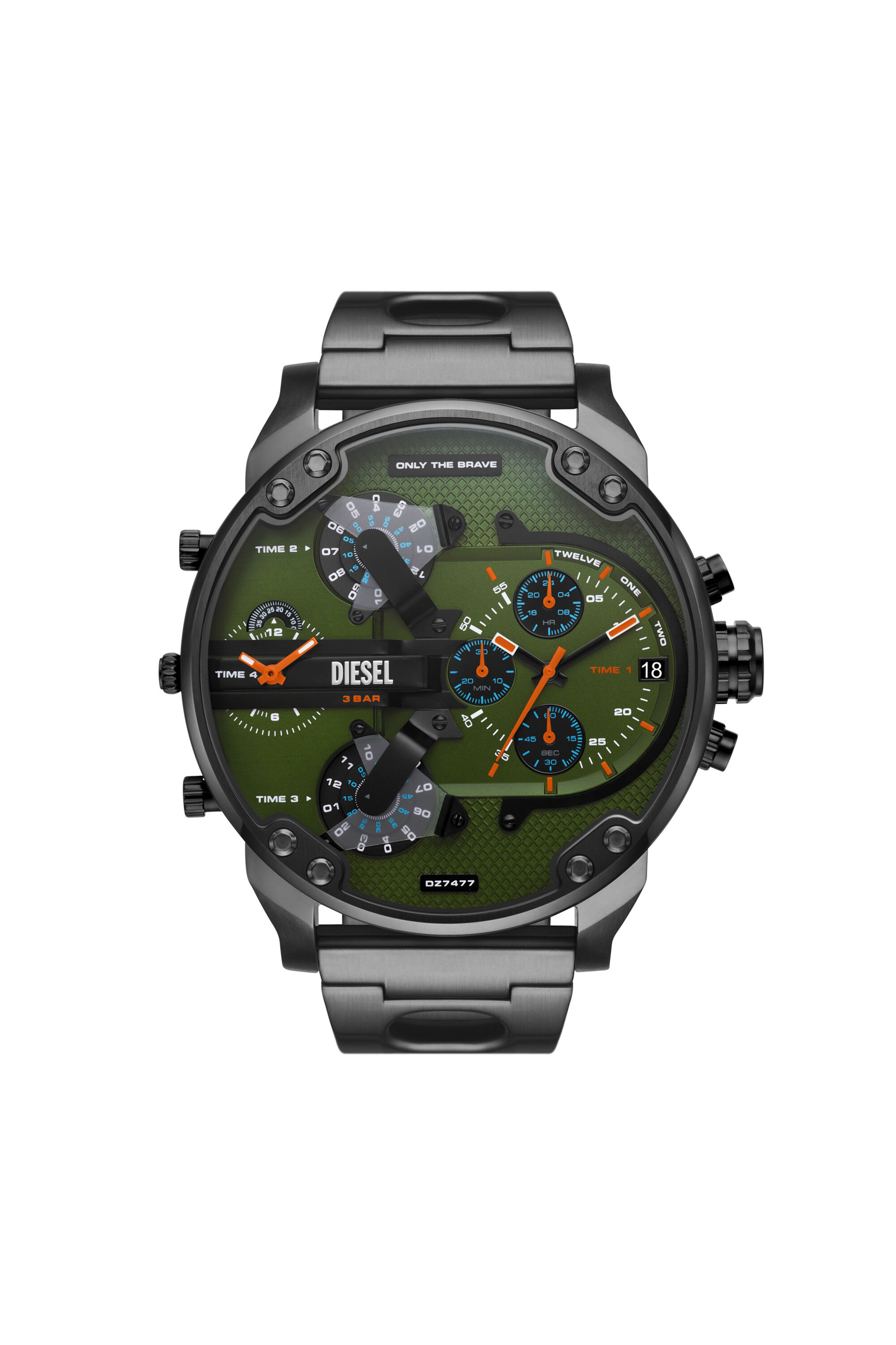 Men's Mr. Daddy Gunmetal Stainless Steel Watch | Black | Diesel