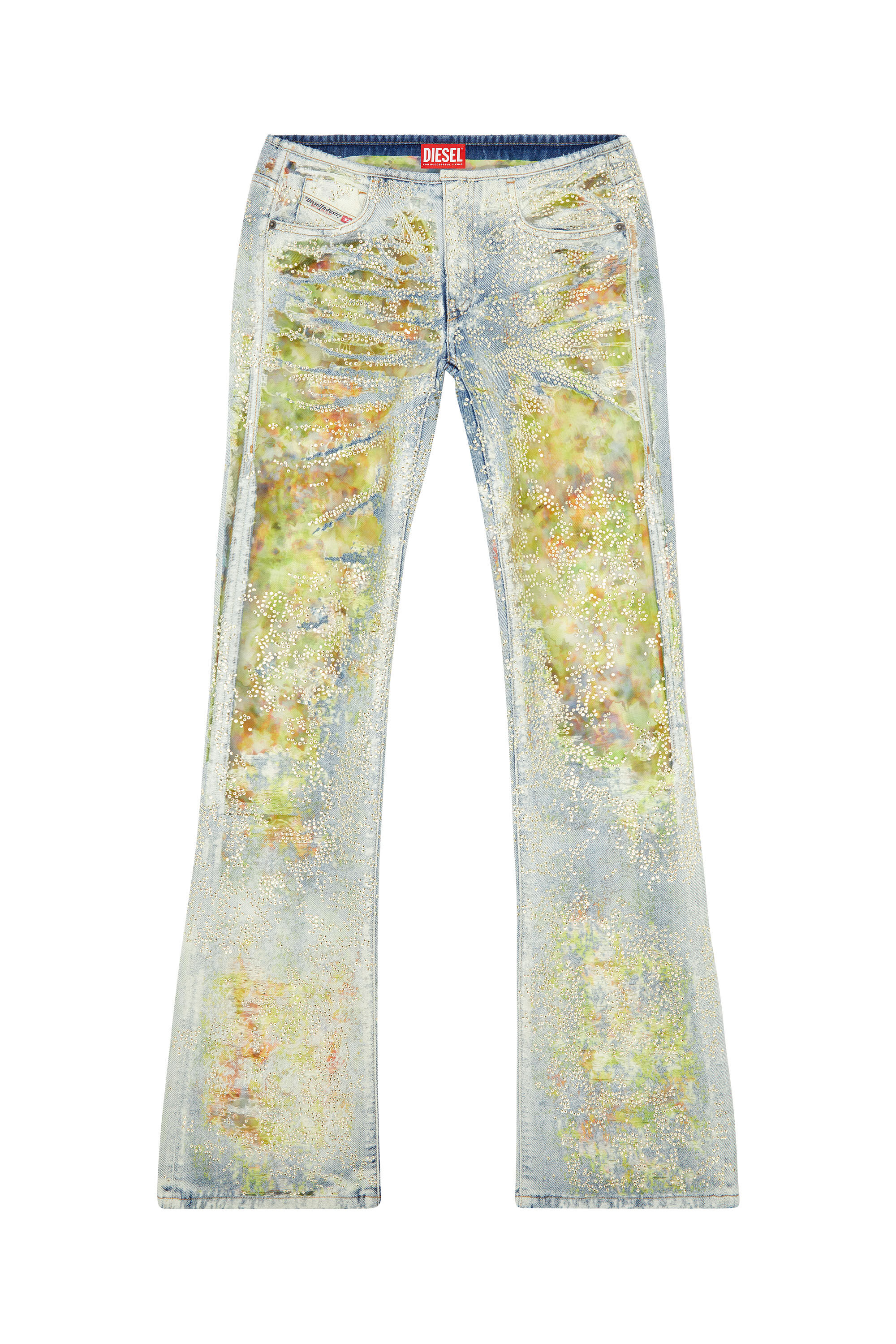Diesel - Female's Bootcut Jeans D-Shark 068MX, Blue/Yellow - 2