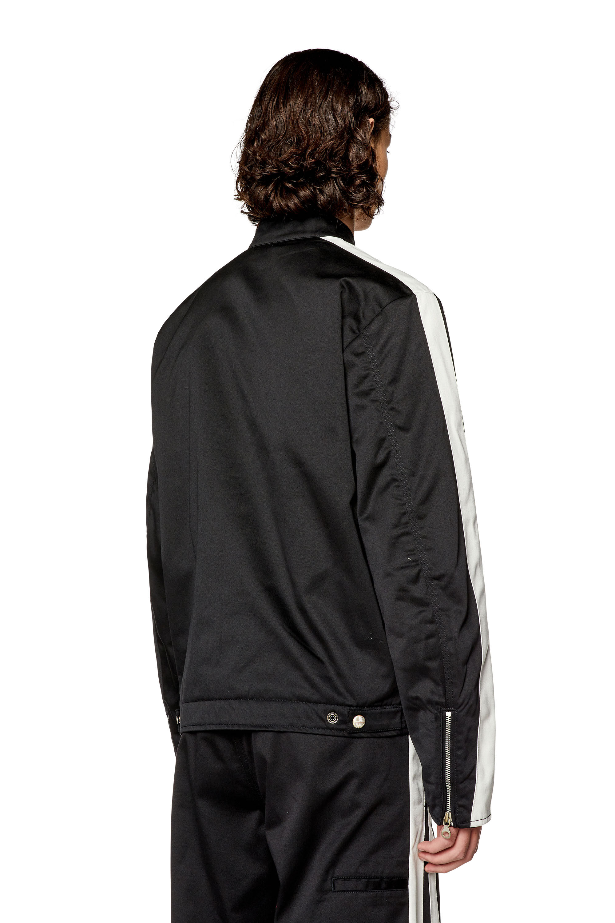 Diesel - J-BECK, Veste biker en coton matelassé avec bandes Homme in Polychrome - 4