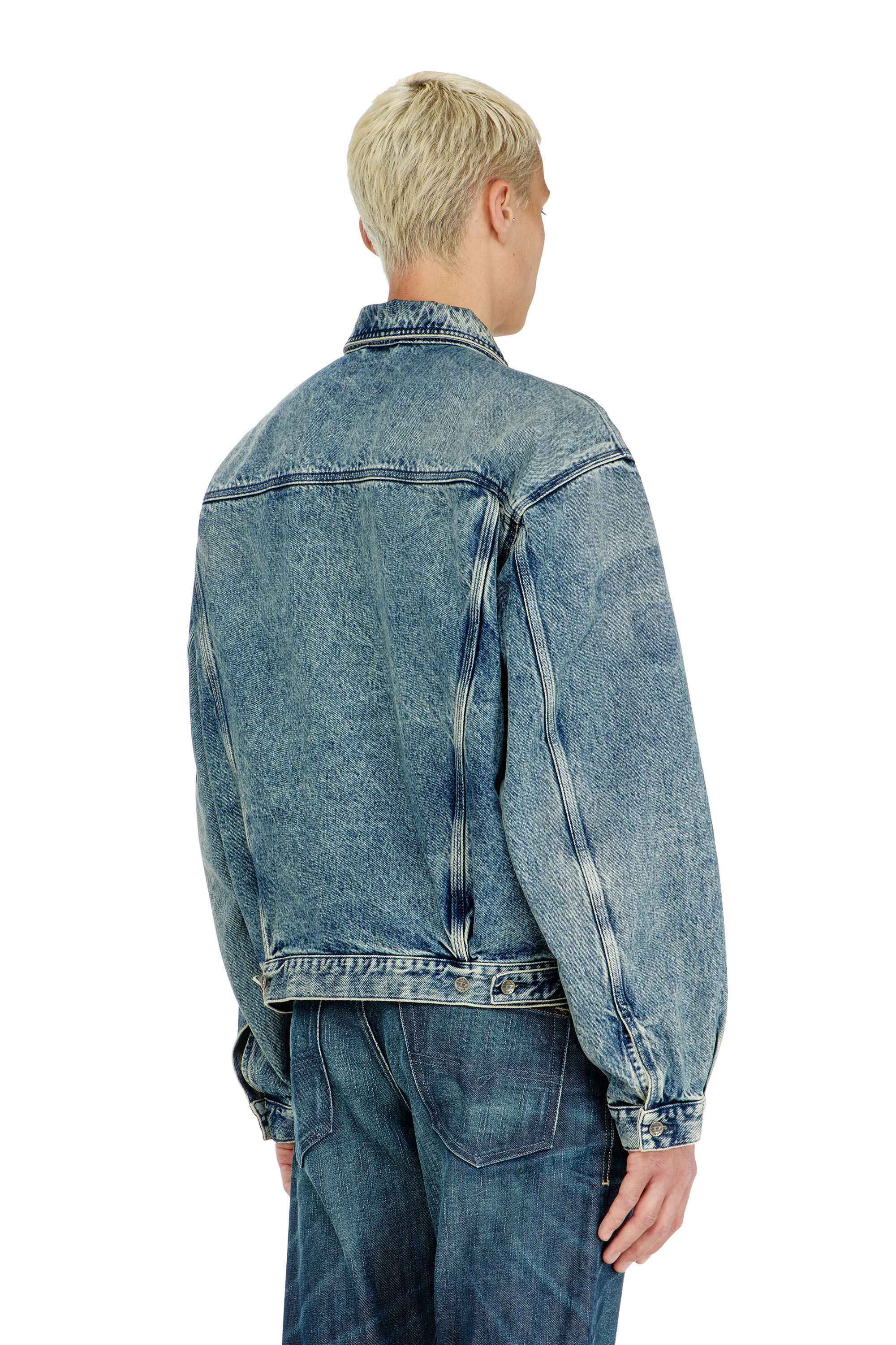 Women's Trucker jacket with patch effects | Blue | Diesel {{Country}}