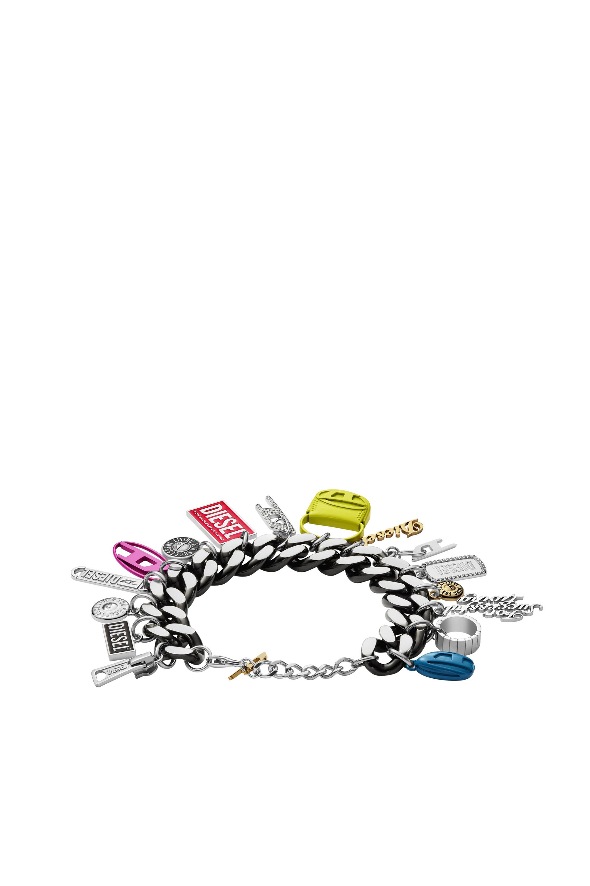 Diesel - DX1524 JEWEL, Bracelet chaîne à breloques en acier inoxydable noir Mixte in Polychrome - 2