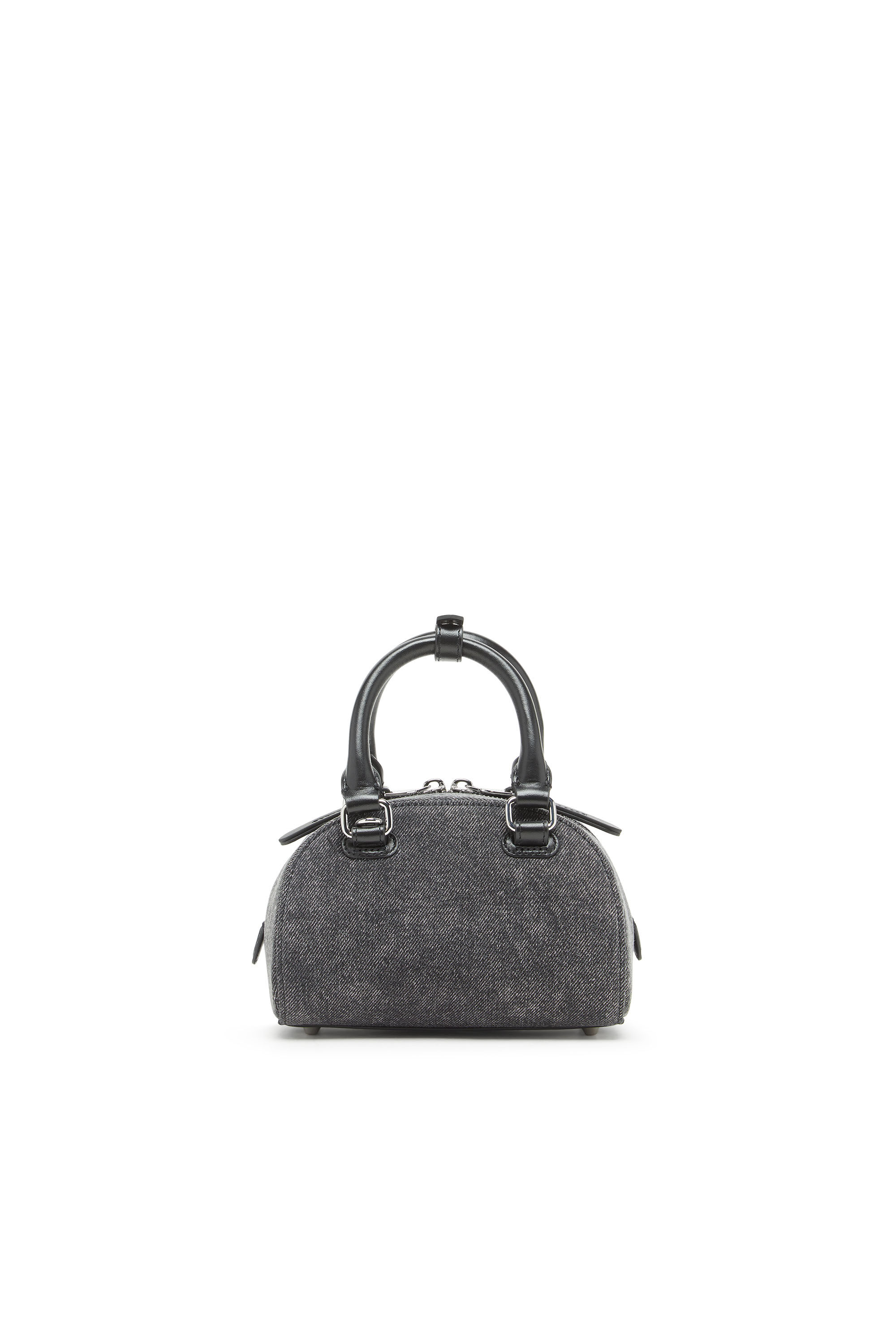 Women's 1DR Dome-Mini bowling bag in washed denim | Grey | Diesel