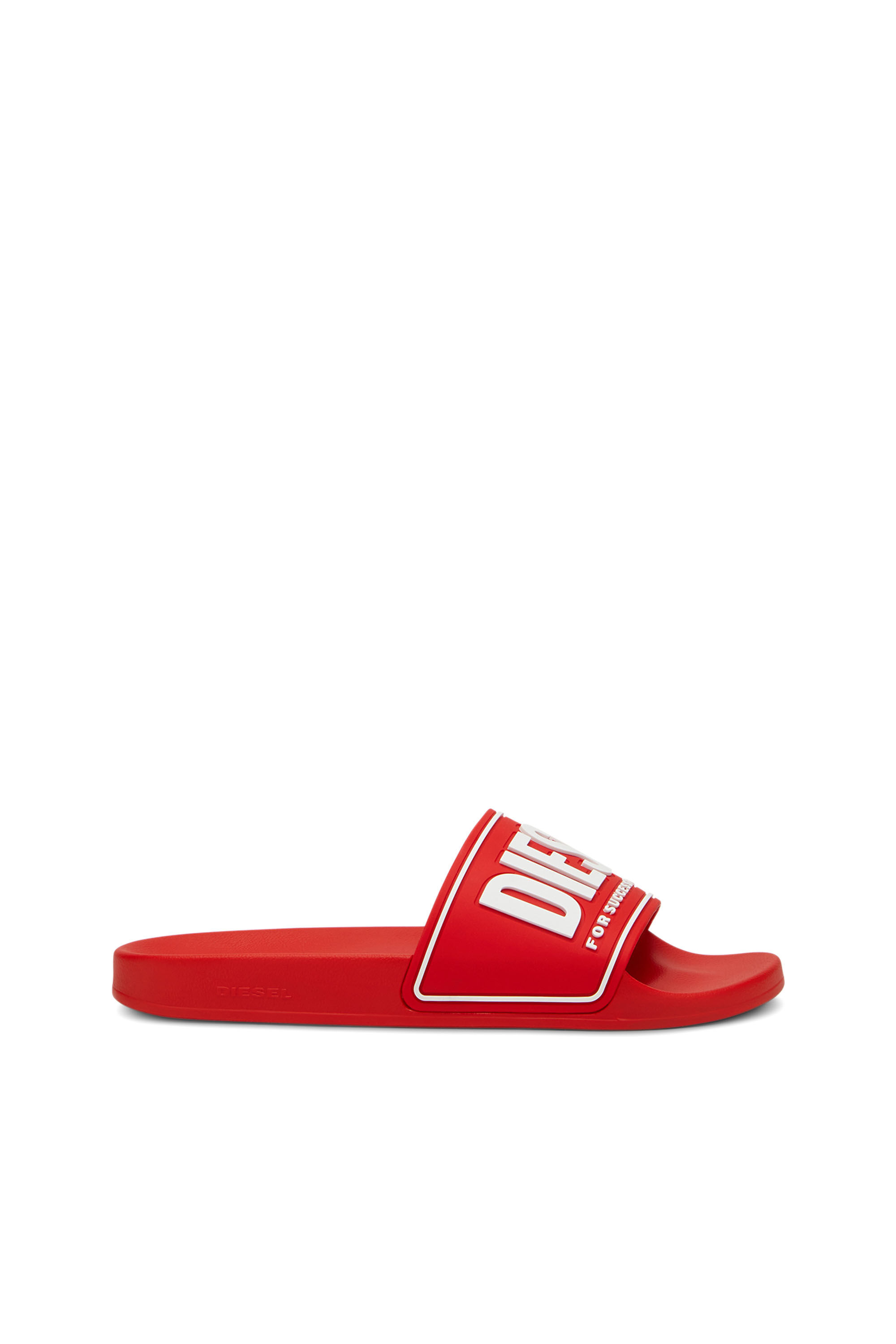 Diesel - SA-MAYEMI CC, Male's Sa-Mayemi-Pool slides with 3D logo in Red - 1