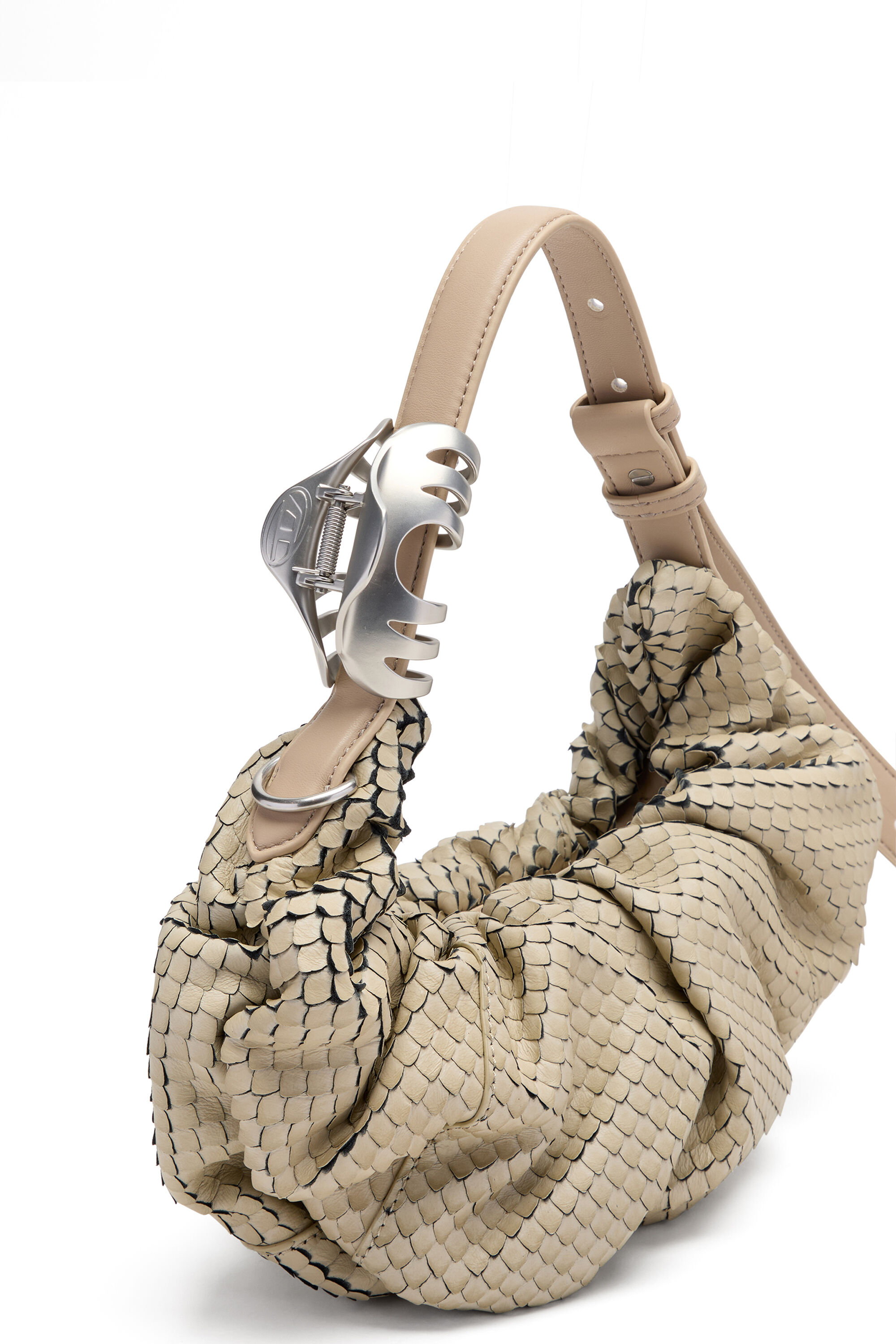 Women's Grab-D-Small scrunched hobo bag in snake-effect leather