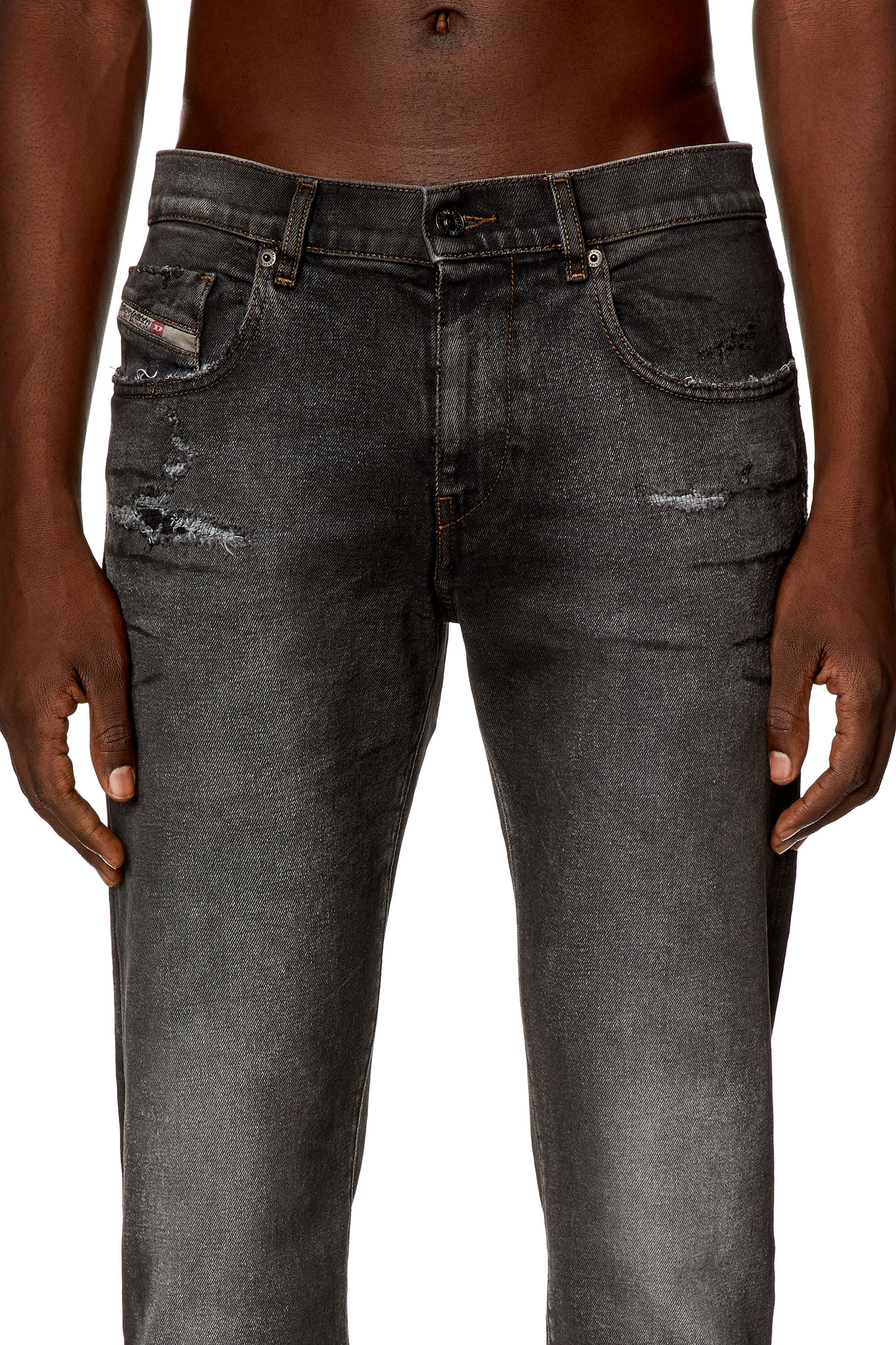 Diesel - Man's Slim Jeans 2019 D-Strukt E9D78, Black/Dark grey - 3