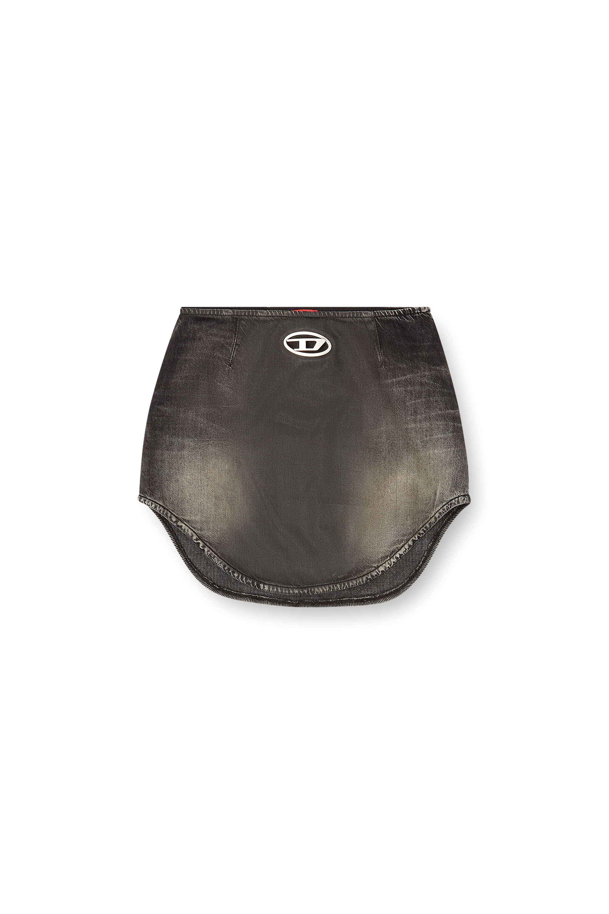 Diesel - DE-VANY-S, Female's Denim mini skirt with Oval D logo in Black/Dark Grey - 1