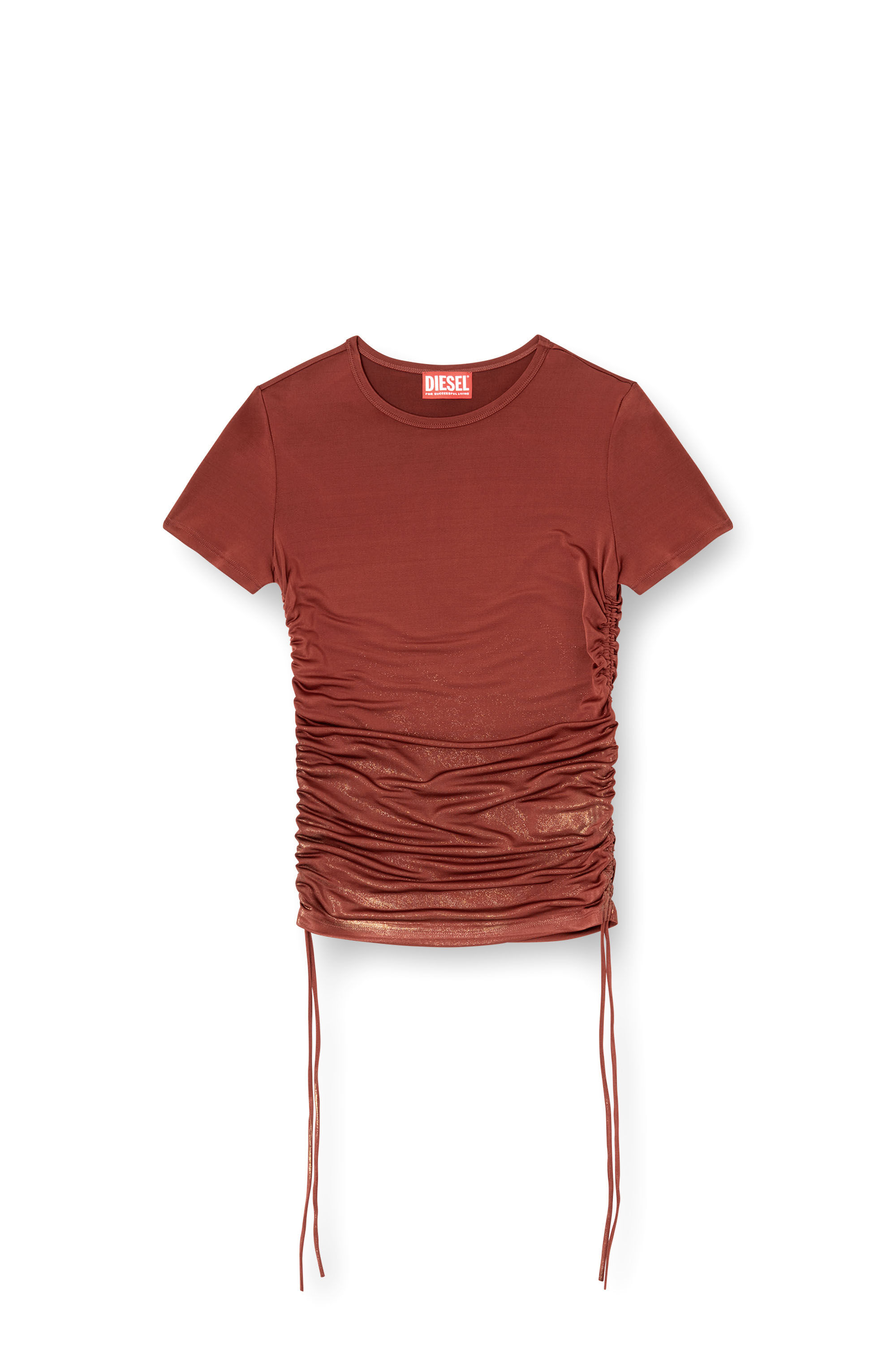 Diesel - T-REY, Female's Jersey top with drawstring sides in Brown - 2