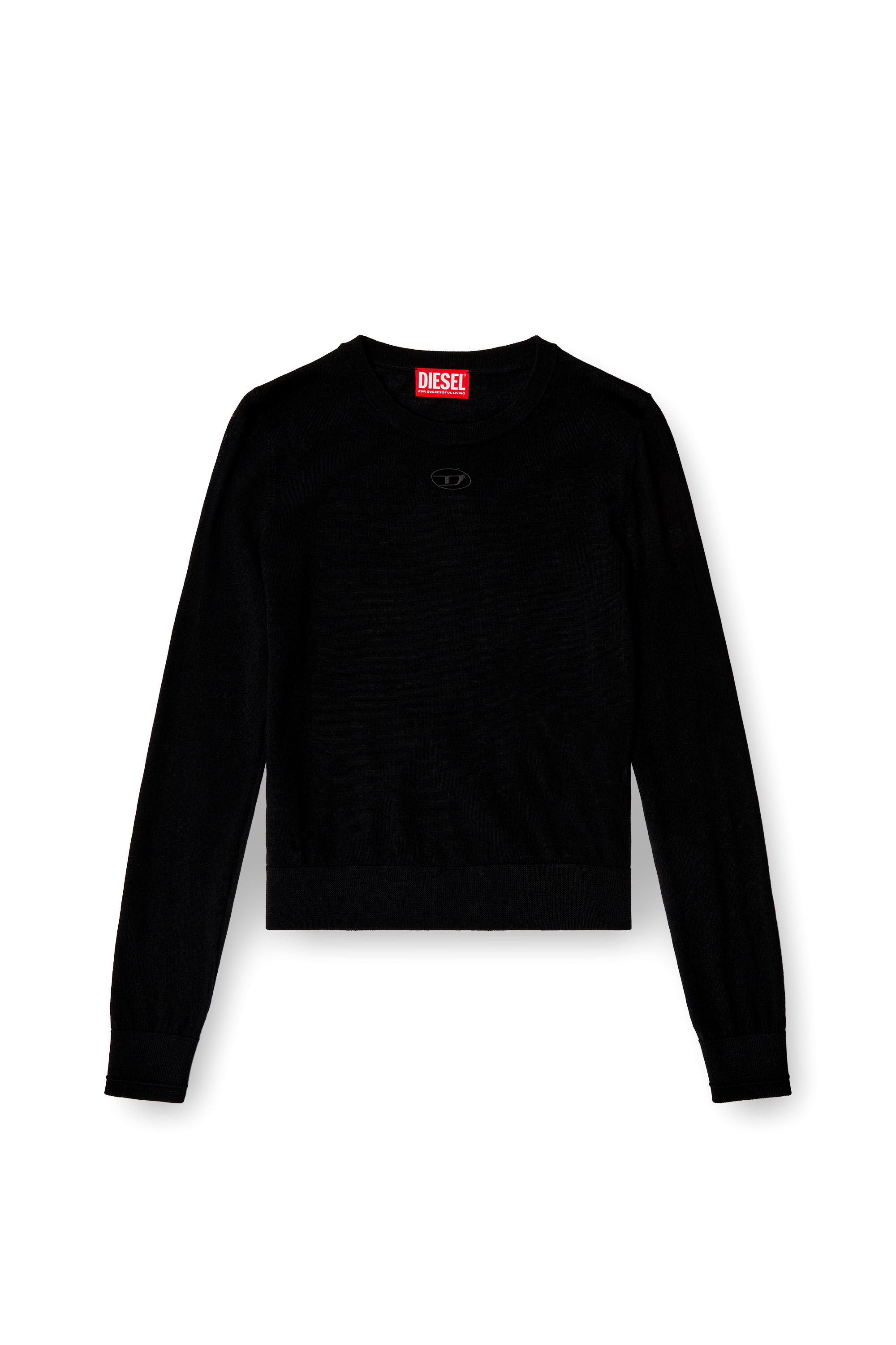 Women's Wool jumper with cut-out logo | Black | Diesel
