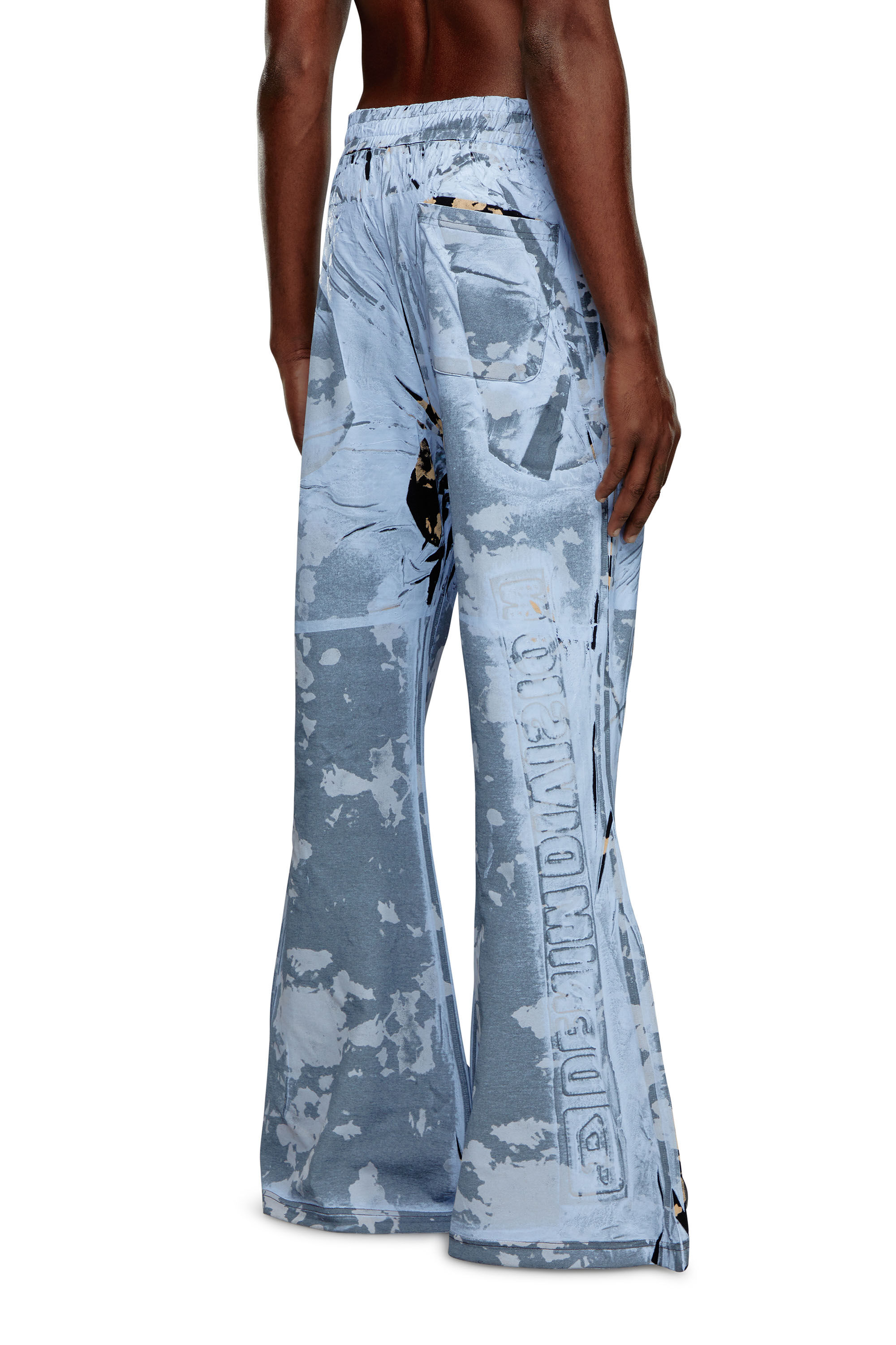 Diesel - P-BELB-P1, Unisex's Flared track pants in coated jersey in Light Blue - 5