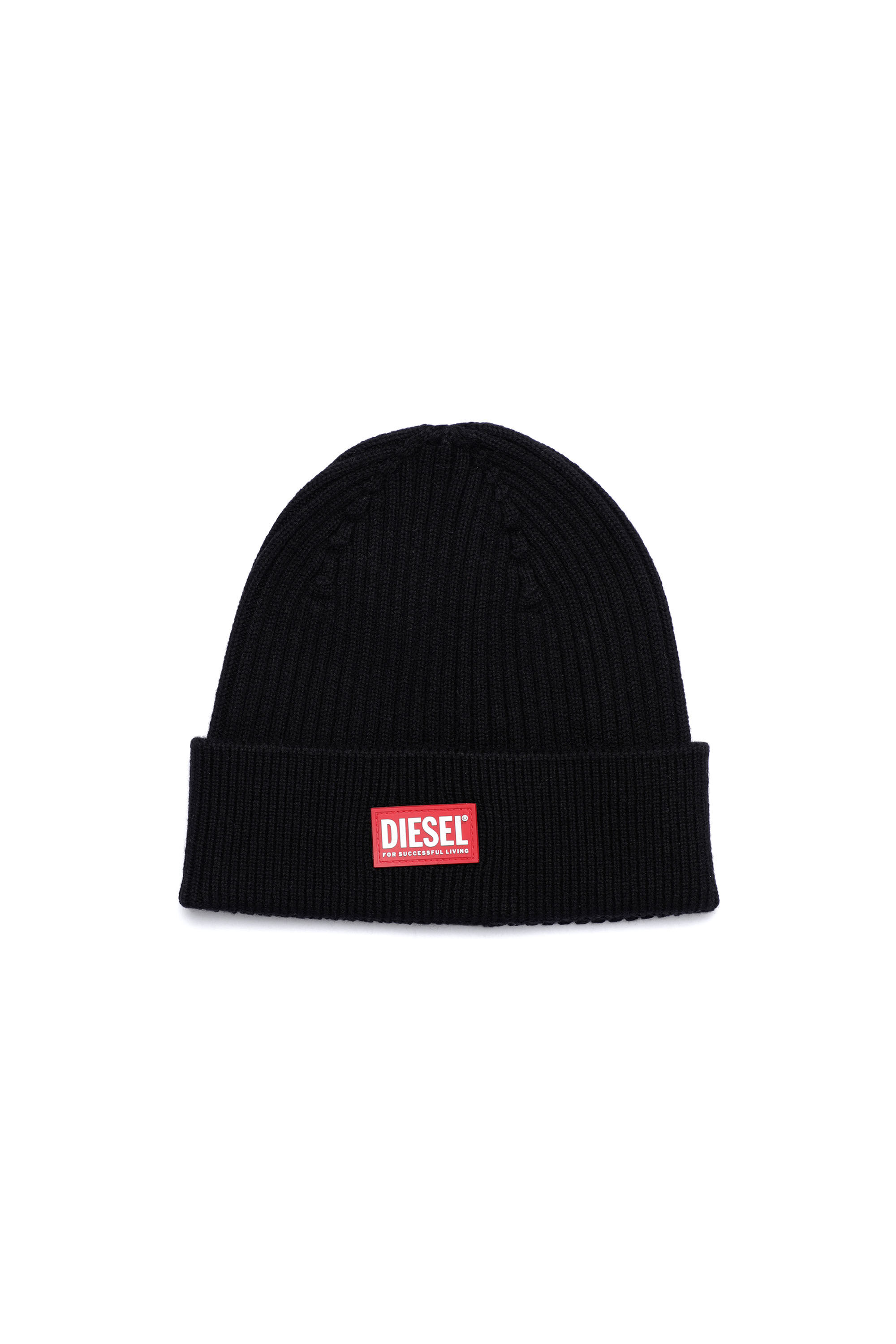新品・未使用【Diesel】K-Coder-Bロゴ刺繍ビーニー K-CODER-G 2X2: Ribbed beanie with logo patch | Diesel