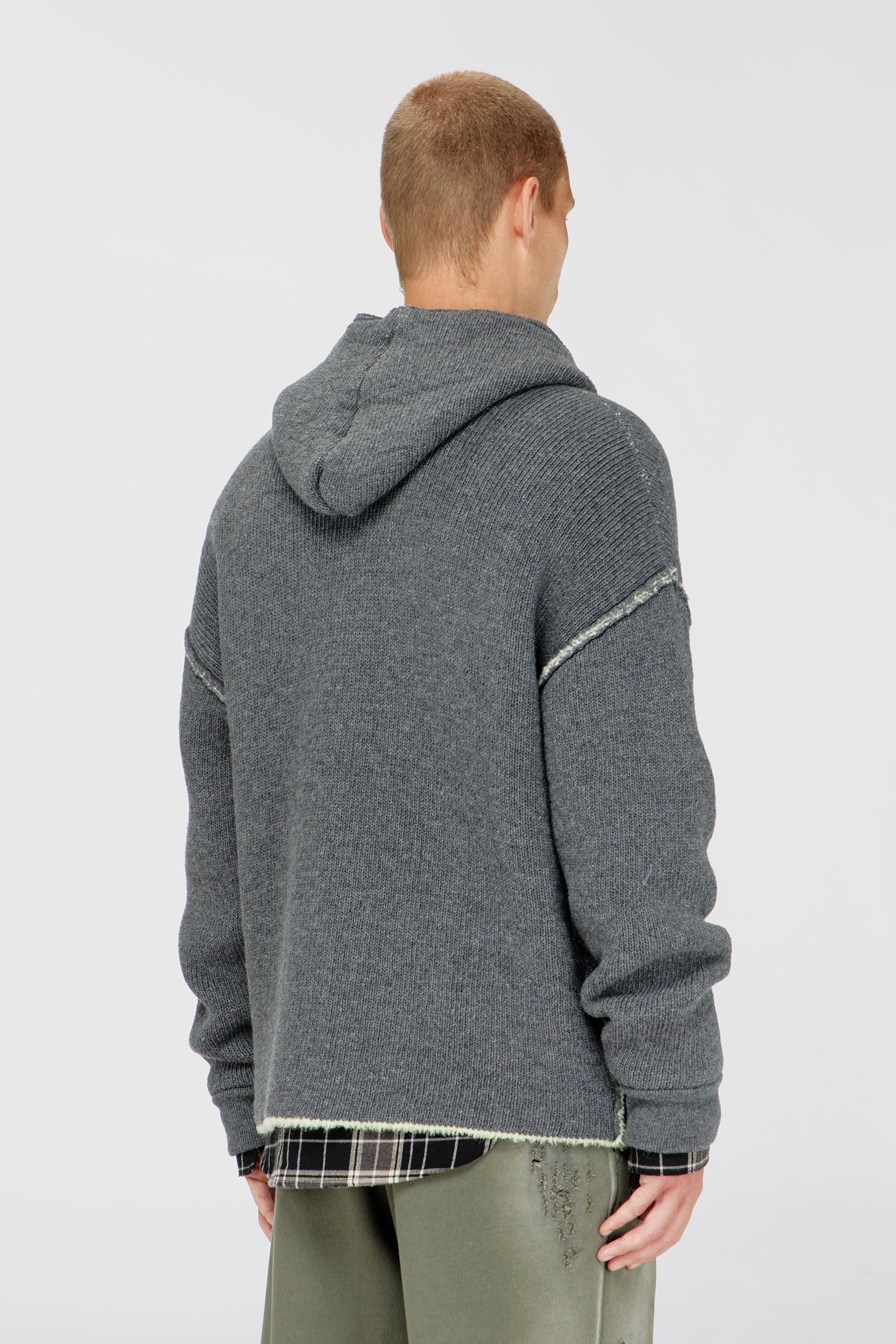 Diesel - K-BOUBBY, Sudadera con cremallera de punto de doble textura Hombre in Gris - 4