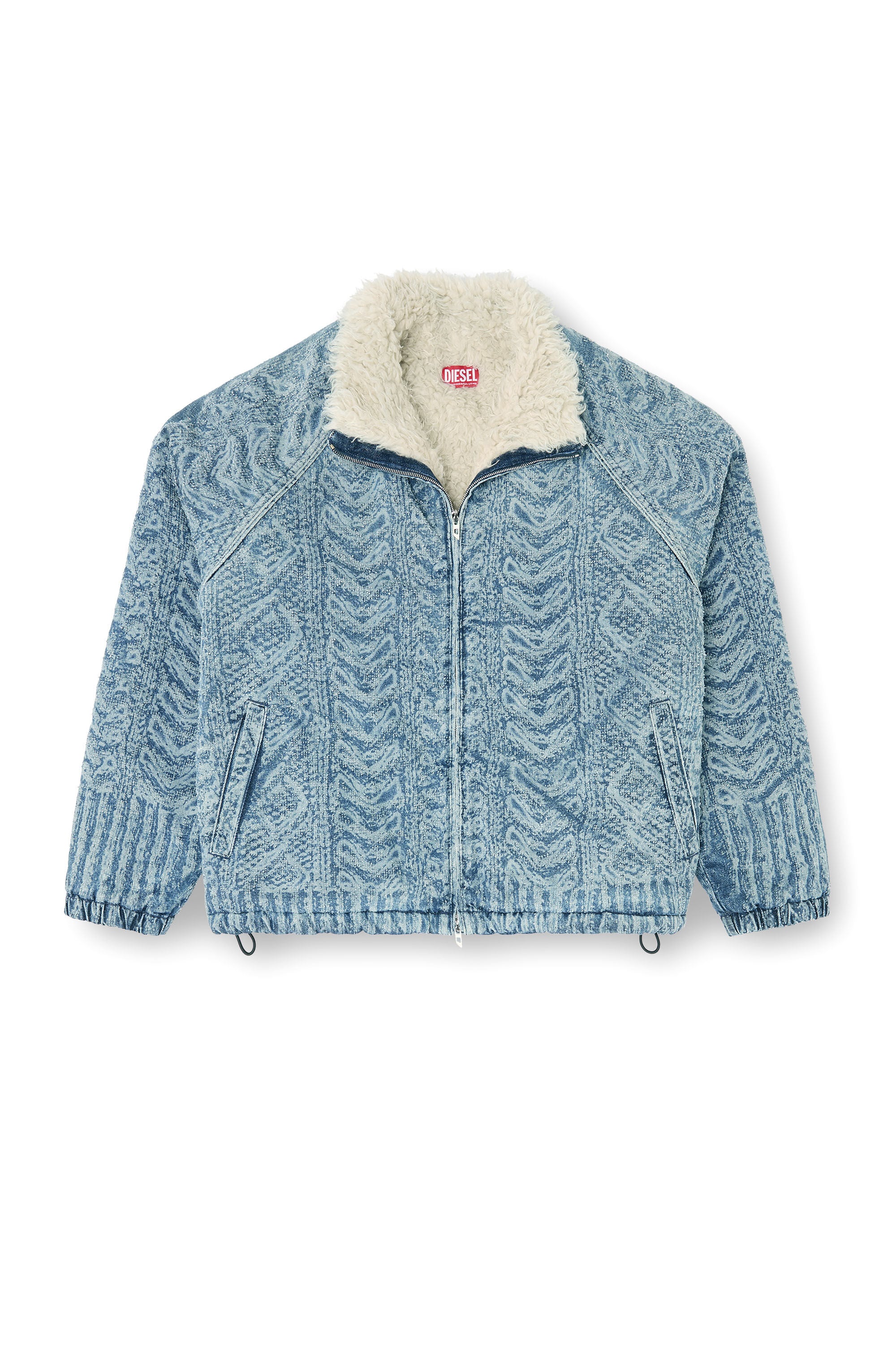 Men's Jacket in cable-knit-effect denim | Blue | Diesel US