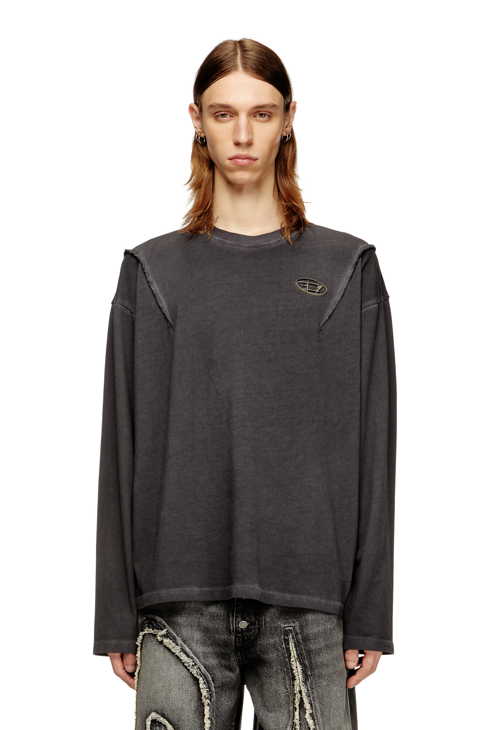 Women's Long-sleeve T-shirt with faded effect | Grey | Diesel