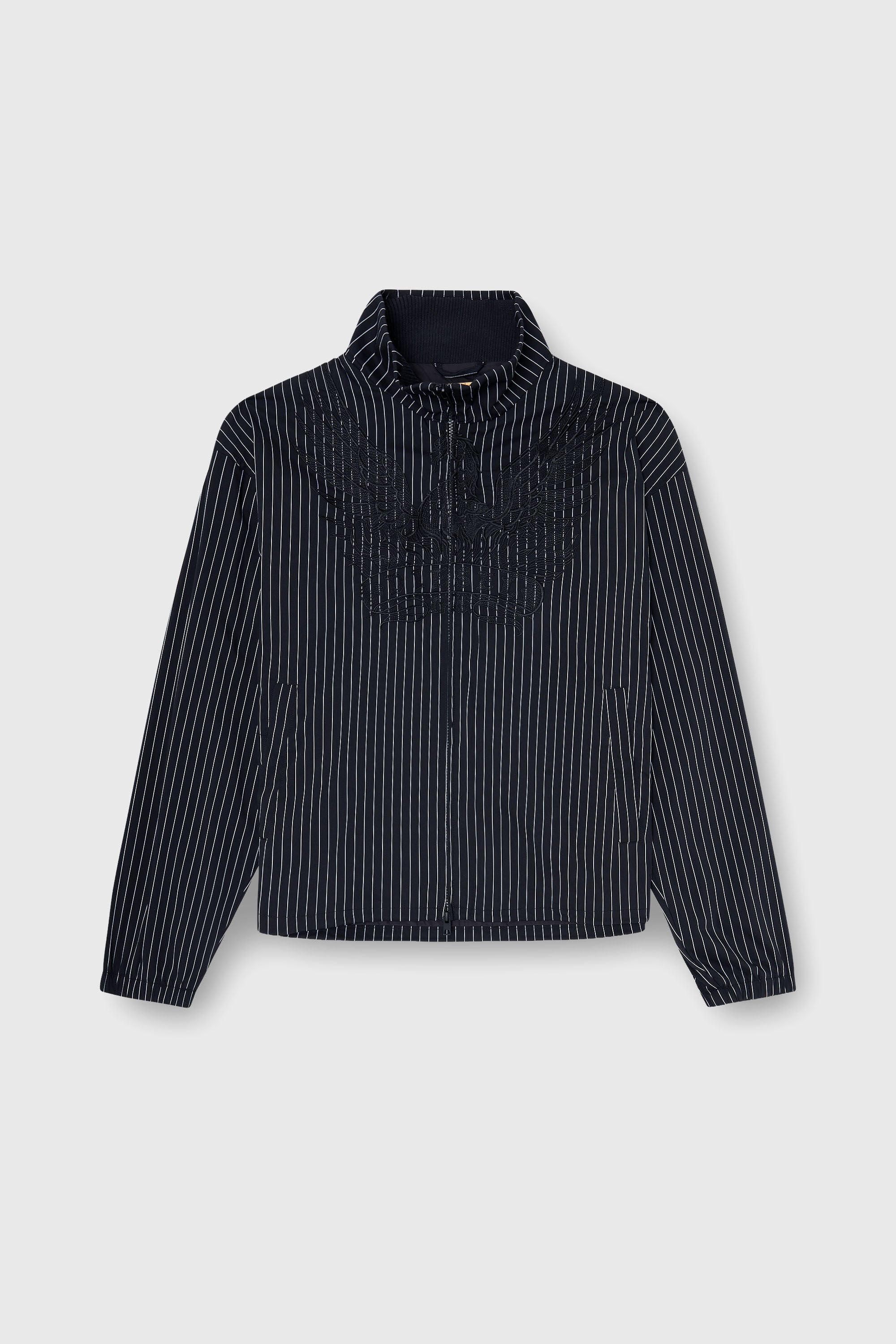 Diesel - J-CORSAR-NJCA, Nylon pinstripe Jacket con bordado de Phoenix Hombre in Negro - 2