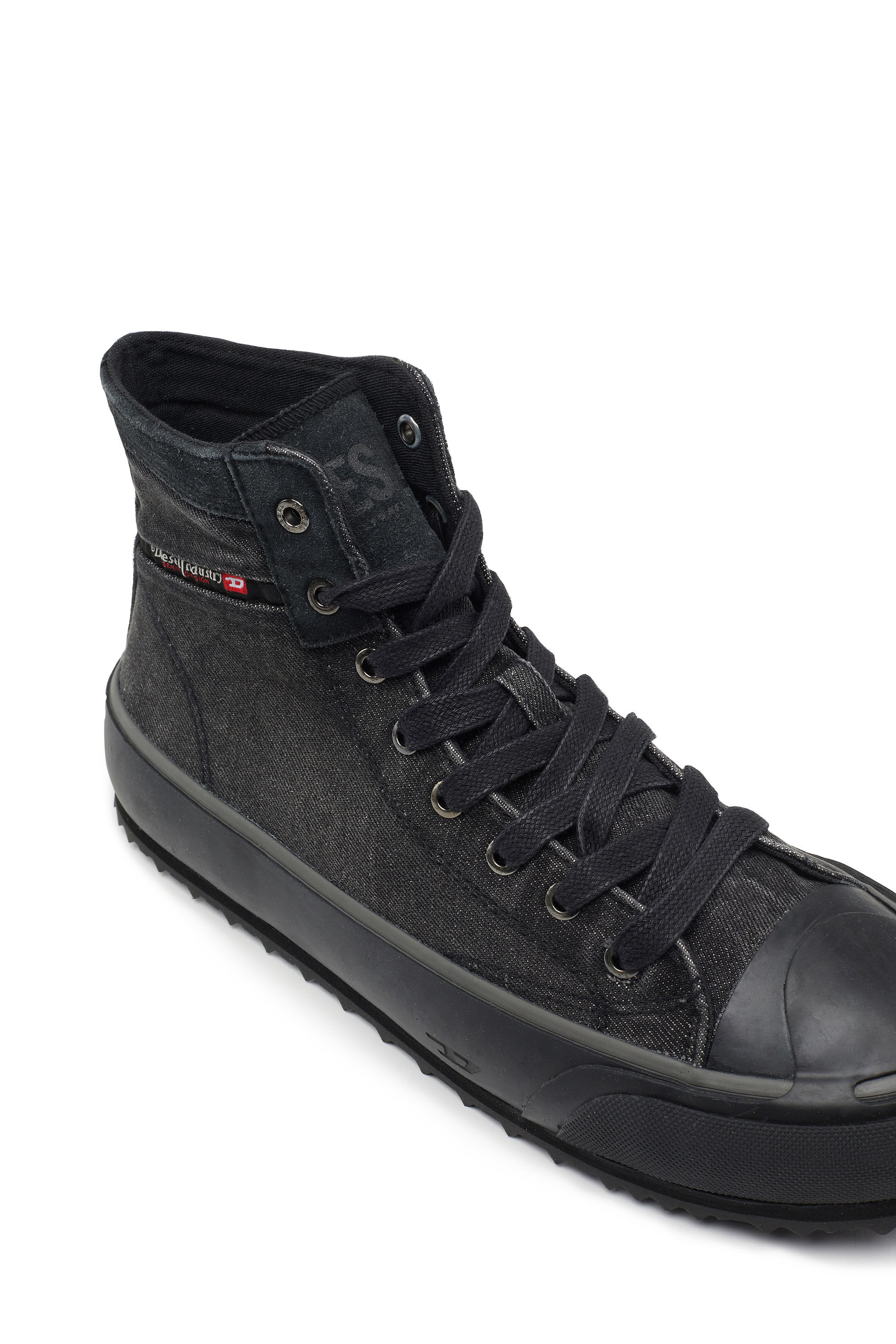 Diesel - S-PRINCIPIA MID, Male's High-top sneakers in denim with flag in Black - 6