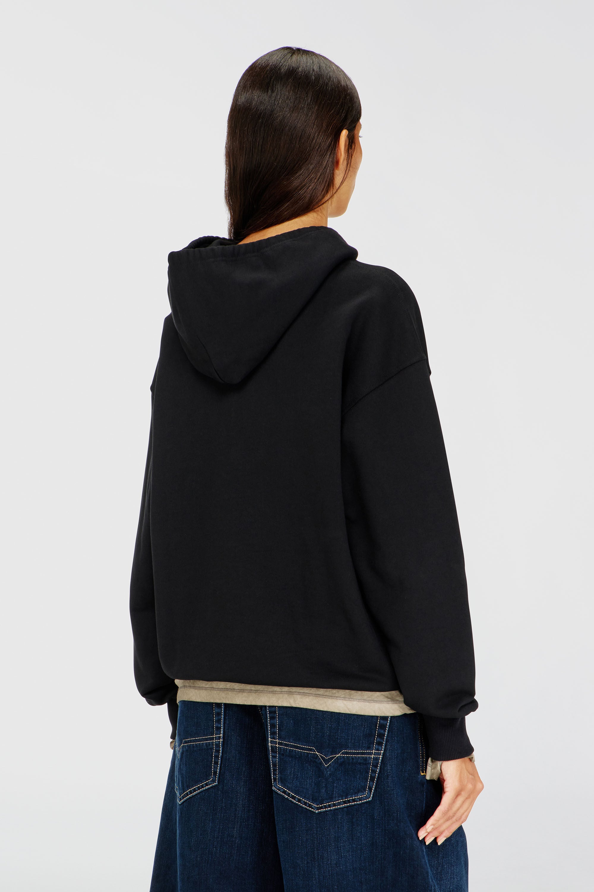 Diesel - F-BUXT-HOOD-OD, Woman's Hoodie with metal-effect Oval D logo in Black - 4