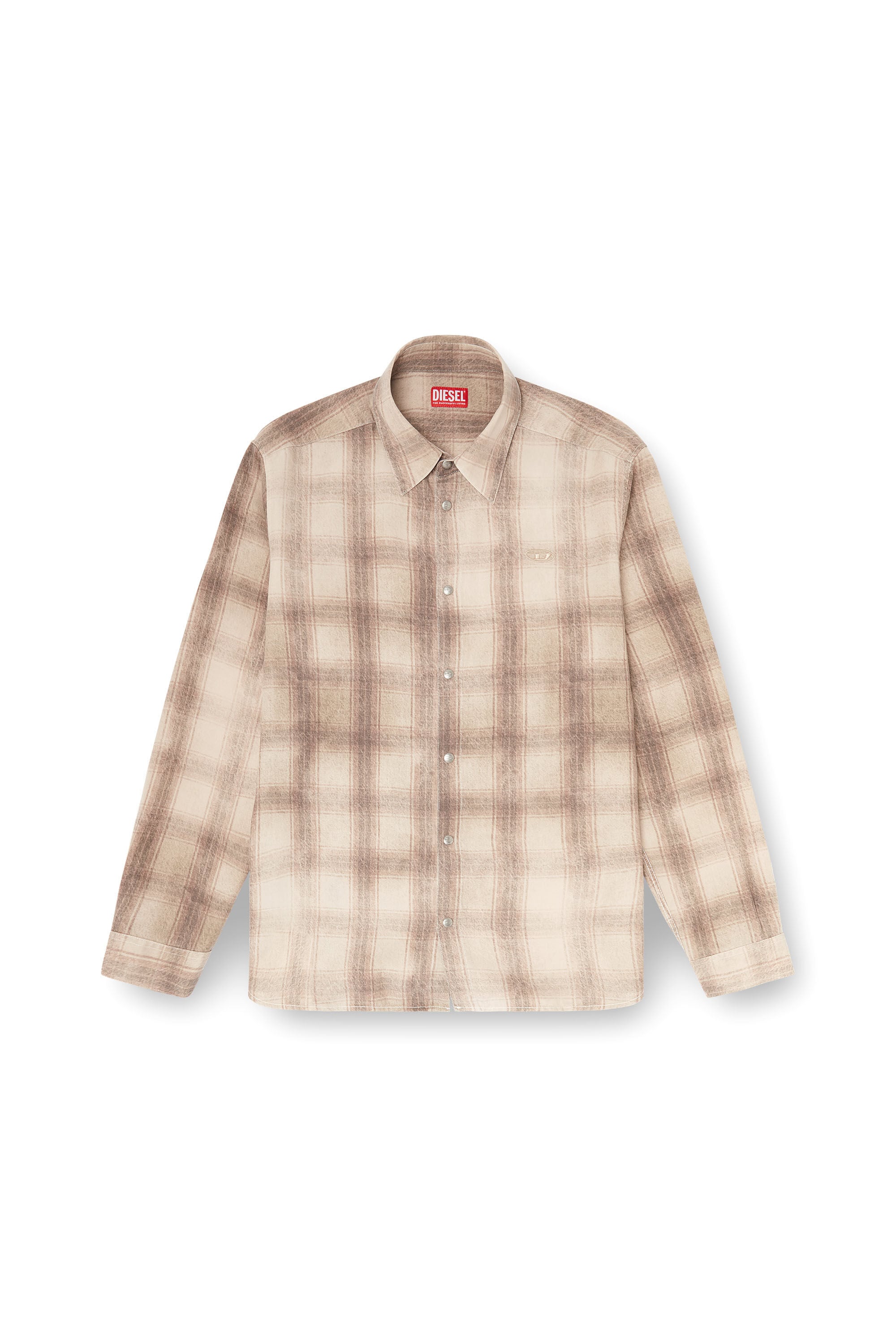 Men's Check shirt in fluid fabric | Brown | Diesel US