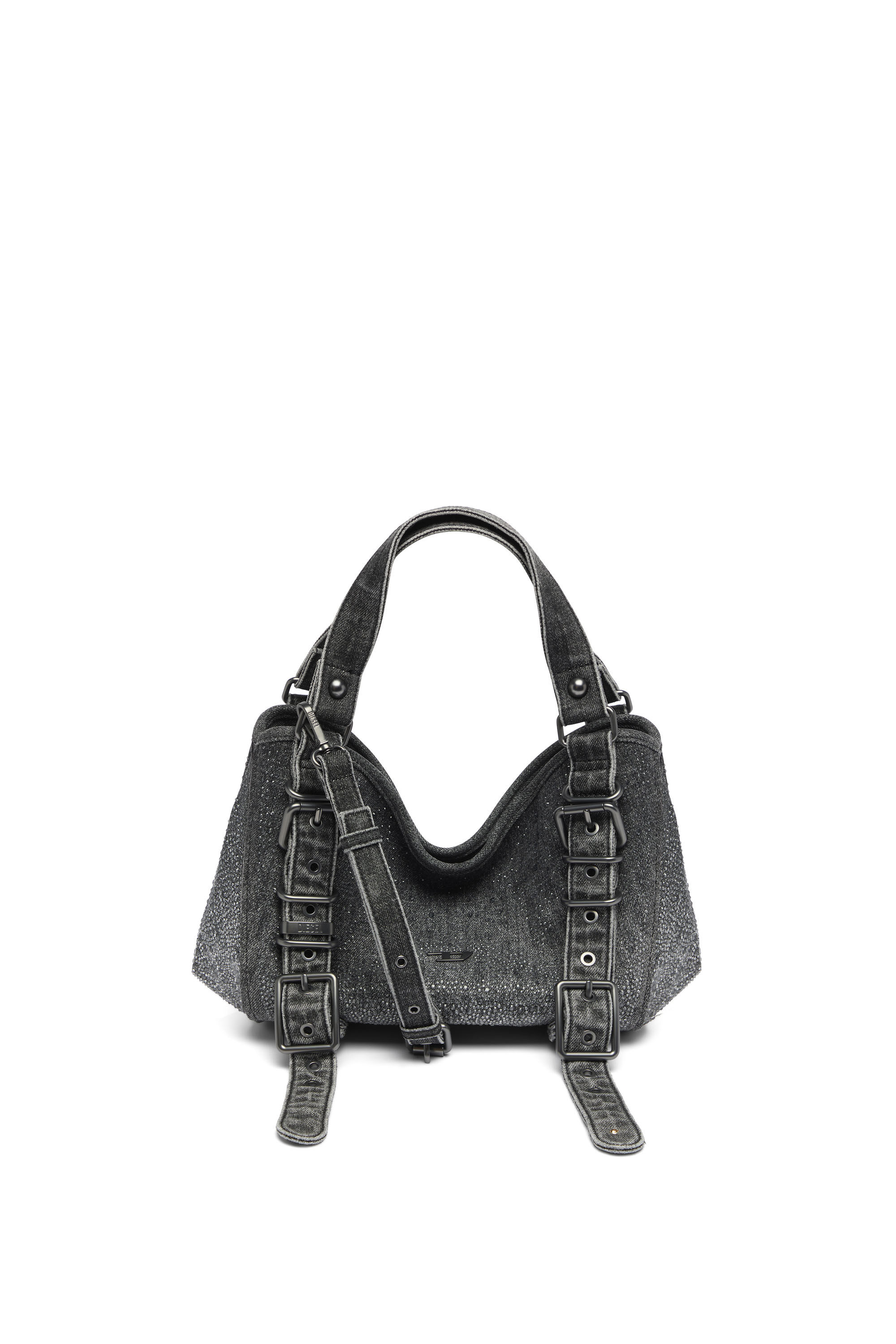 Women's D-One-Small top-handle bag in crystal solarised denim