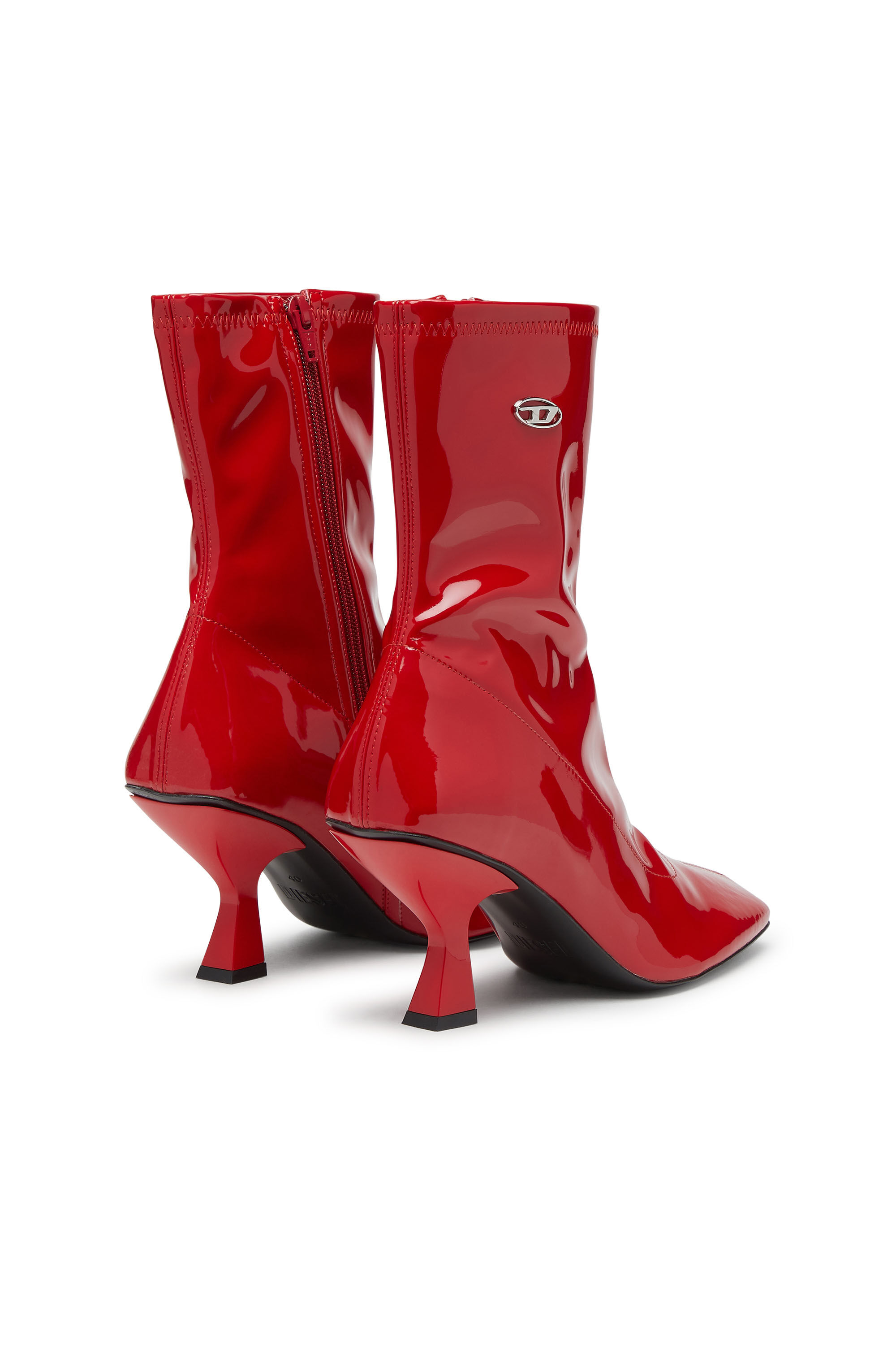 Diesel - D-AMBER MD BT, Female's D-Amber-Ankle boots in patent stretch PU in Red - 3