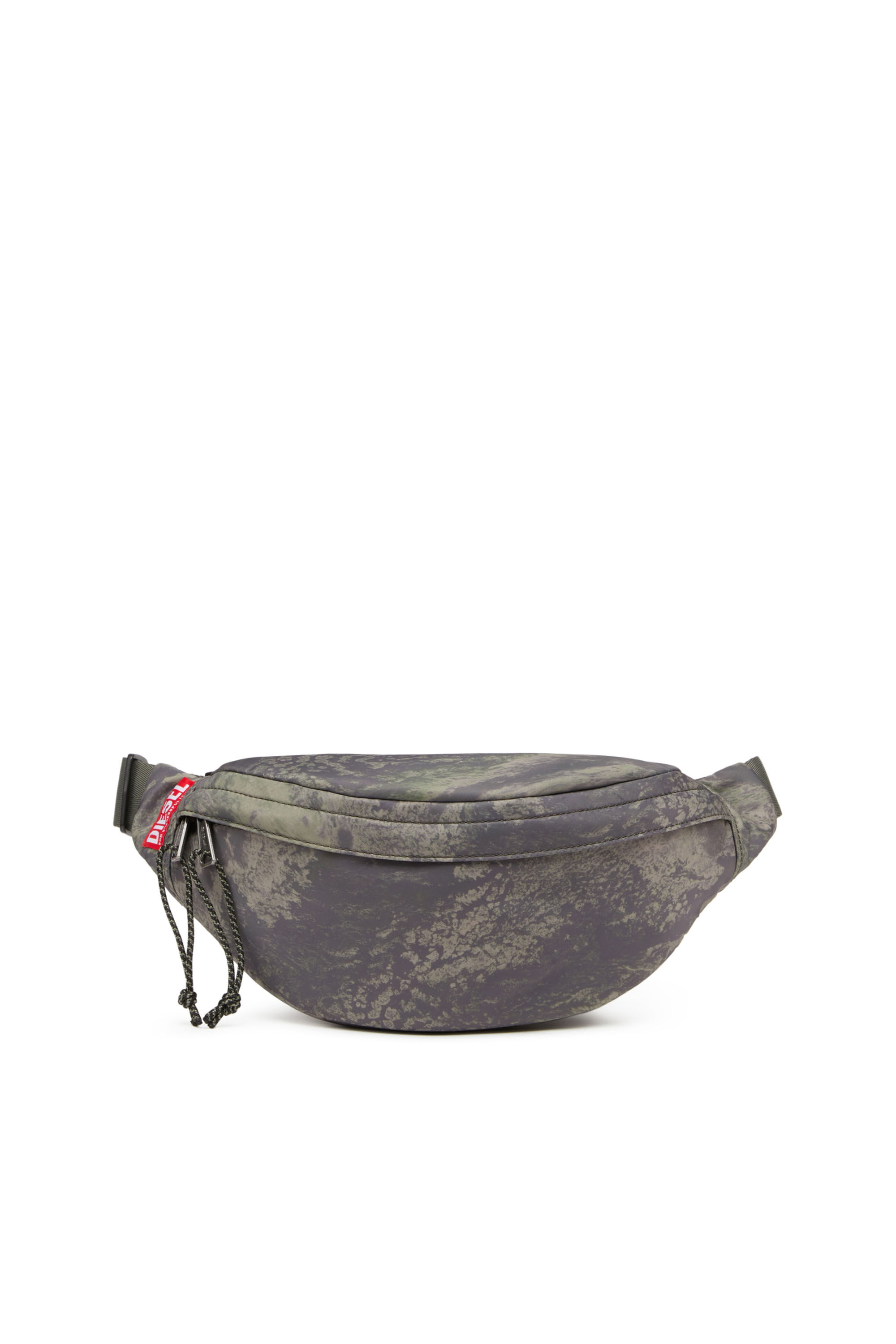 Diesel - RAVE BELTBAG X, Male's Rave Beltbag X - Belt bag in recycled earth-print fabric in Green - 1