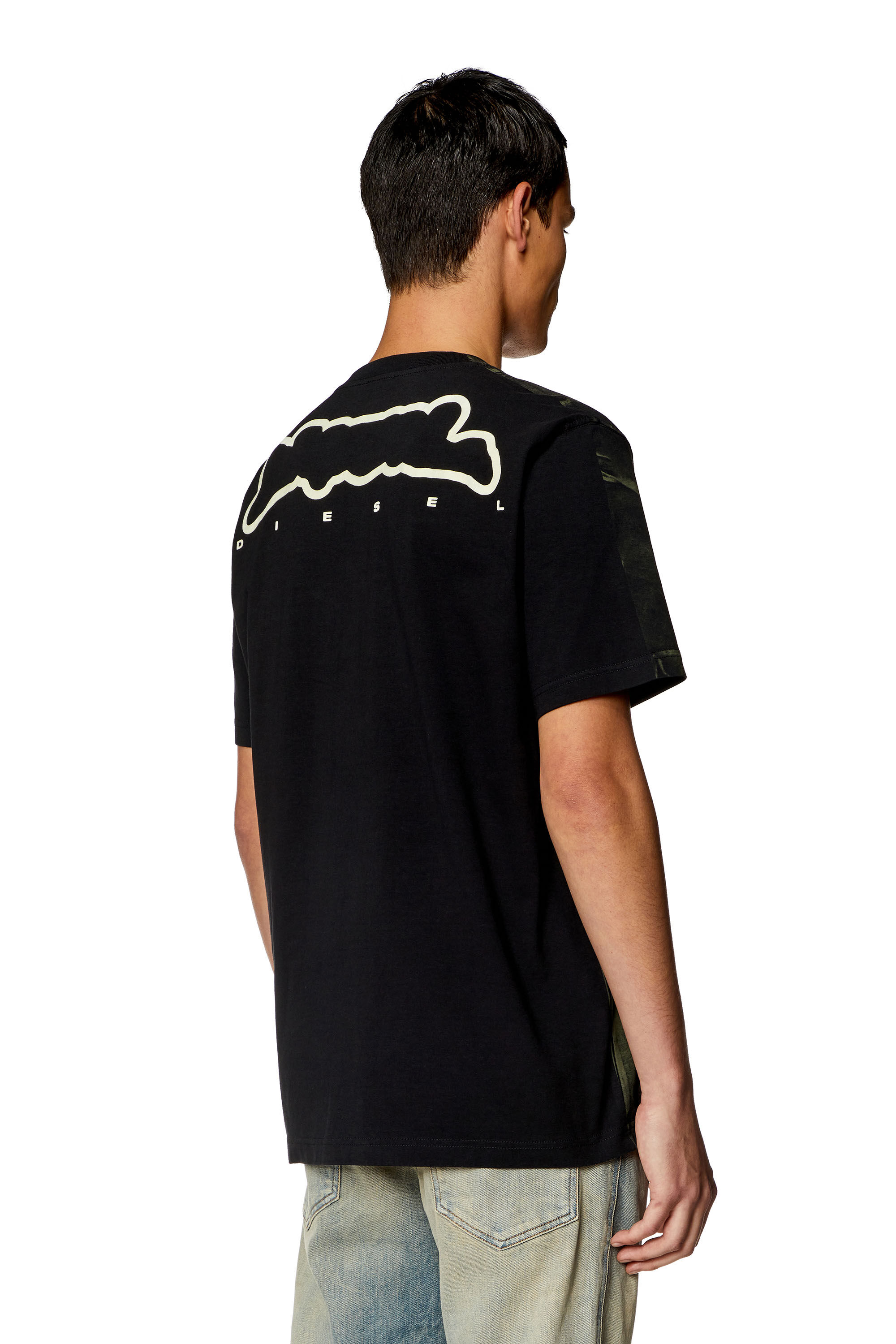 Men's T-shirt with crease-effect print | Multicolor | Diesel US