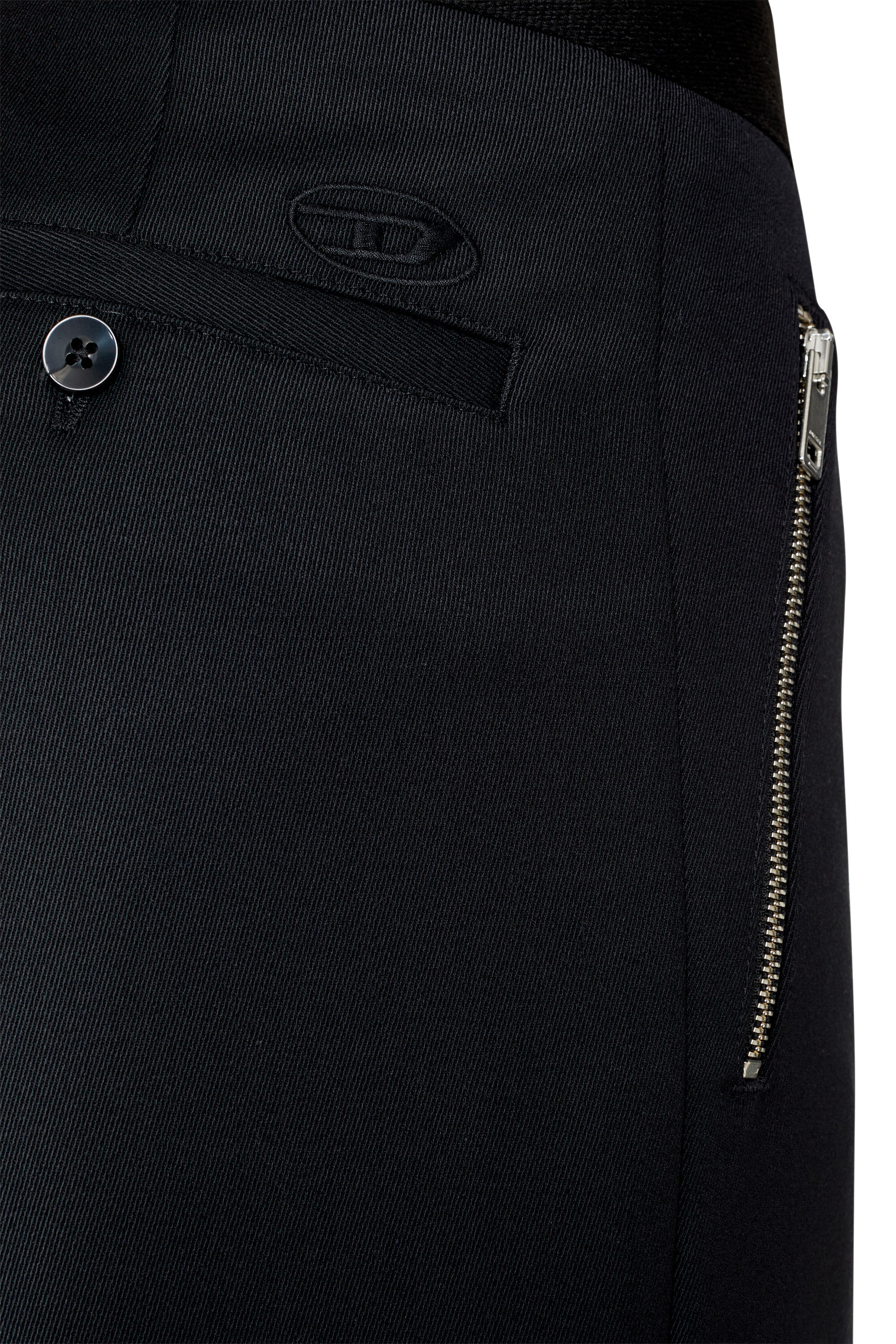 Diesel - P-GOLD, Male's Wool-blend pants with utility details in Black - 4