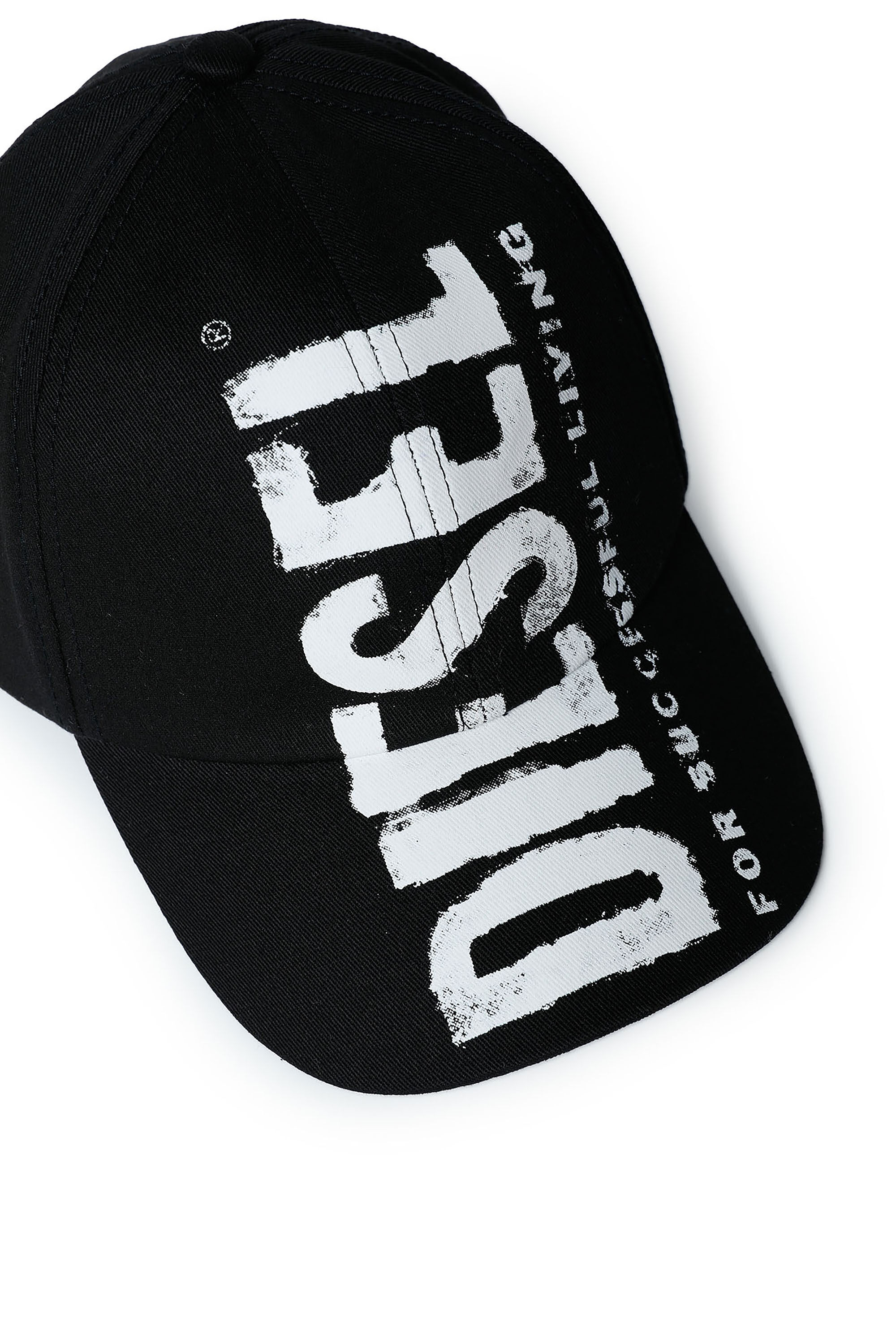 DIESEL キャップ ブラック メタルロゴ Girl's Baseball cap with bleeding Diesel logo | Black | Diesel US