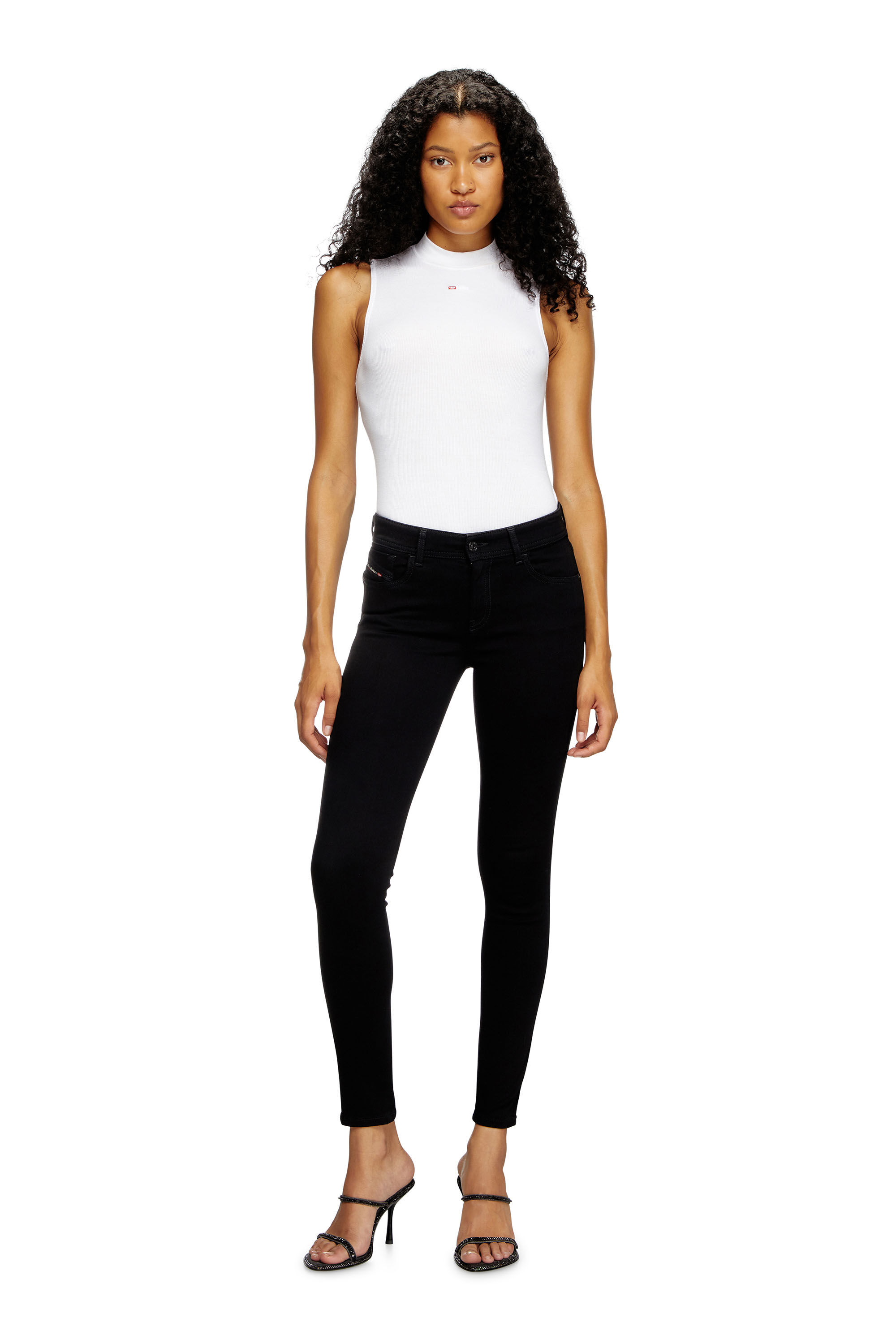 2017 SLANDY Woman: Super skinny Jeans regular waist | Black