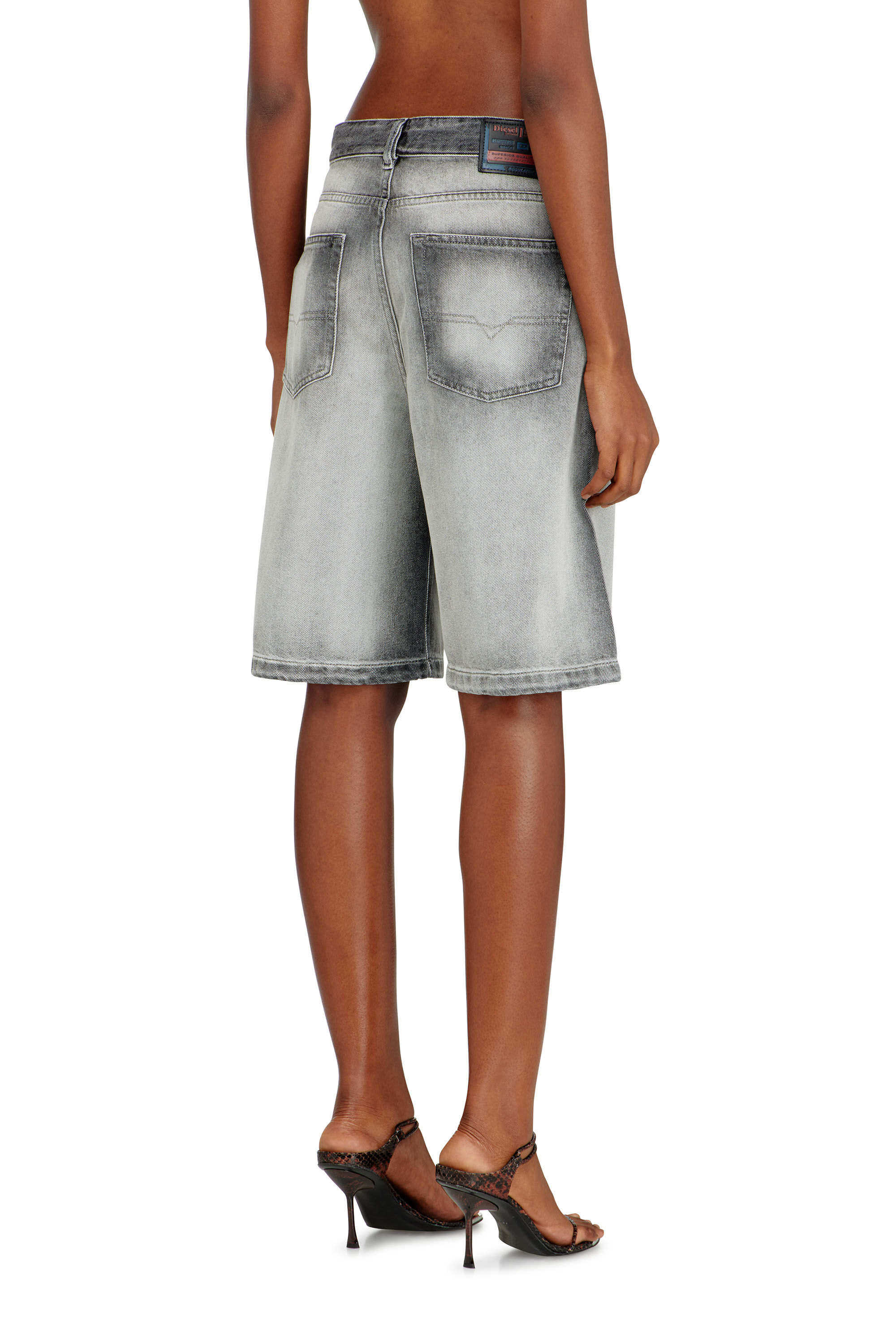Women's Shorts in soft skeleton denim | Grey | Diesel Women's Shorts in soft skeleton denim | Grey | Diesel