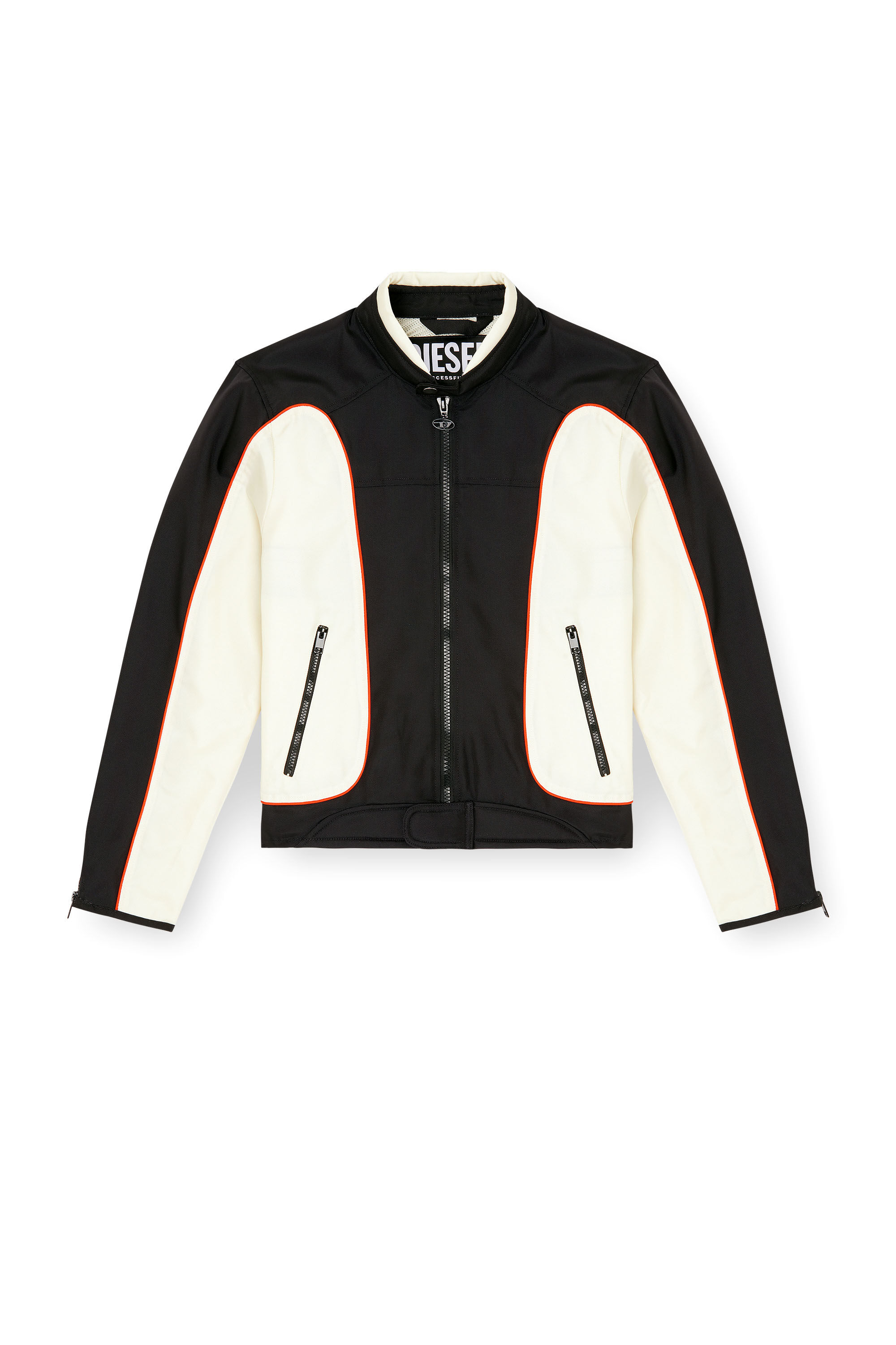 Men's Colour-block biker jacket with piping | Multicolor | Diesel US